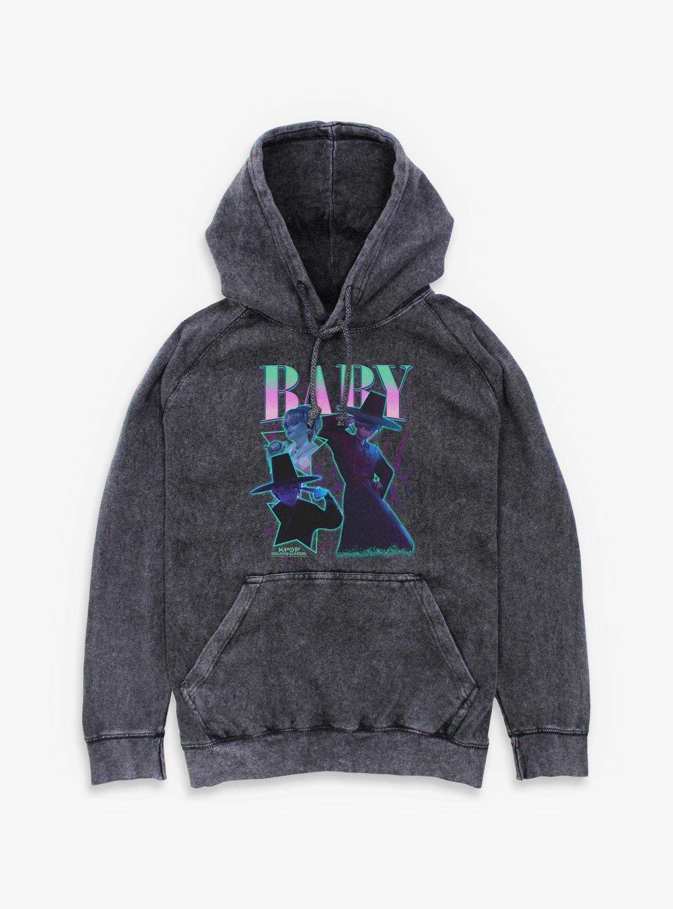 KPop Demon Hunters Saja Boys Baby Collage Mineral Wash Hoodie, , hi-res
