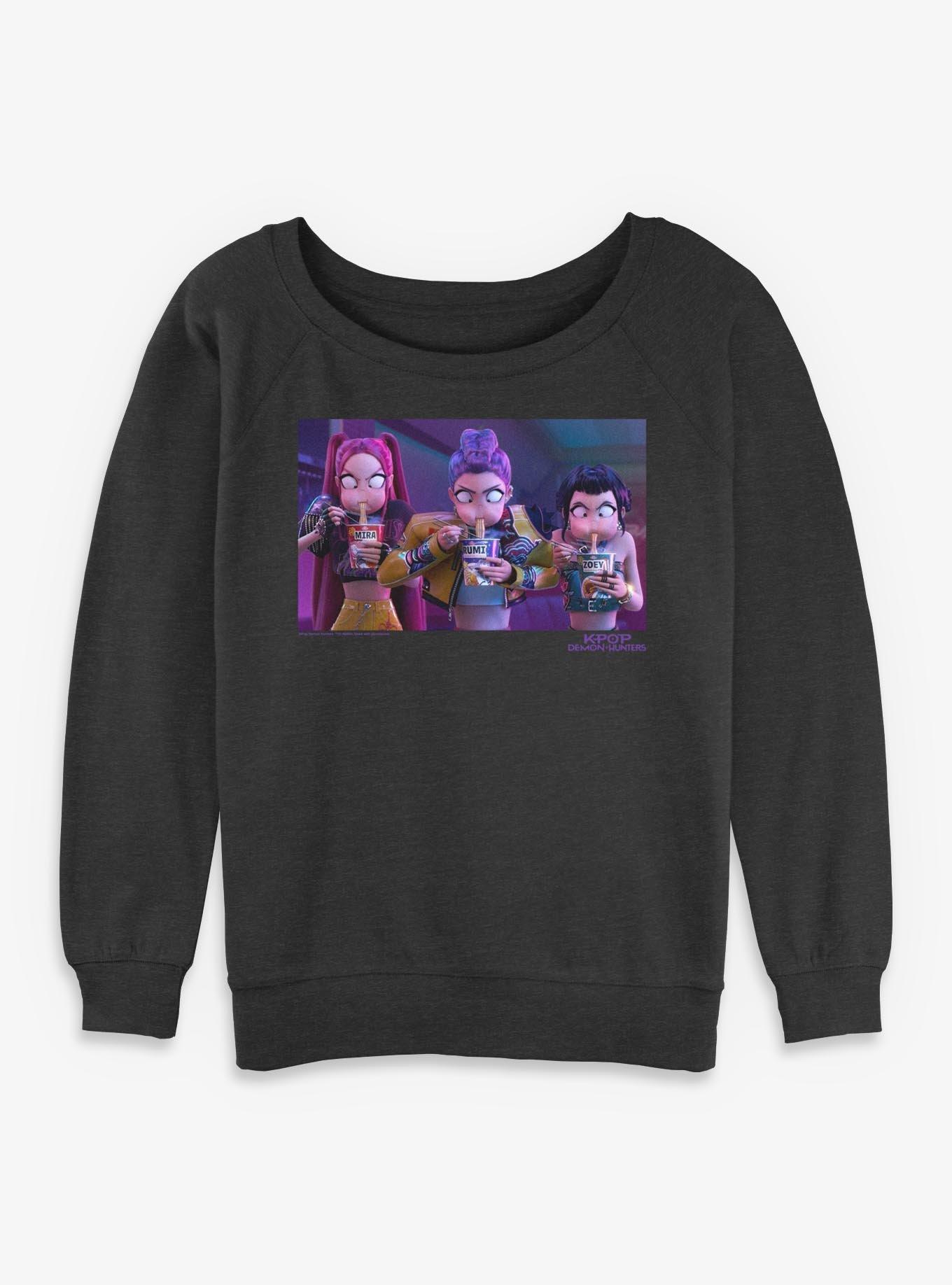 KPop Demon Hunters HUNTR/X Eating Girls Slouchy Sweatshirt