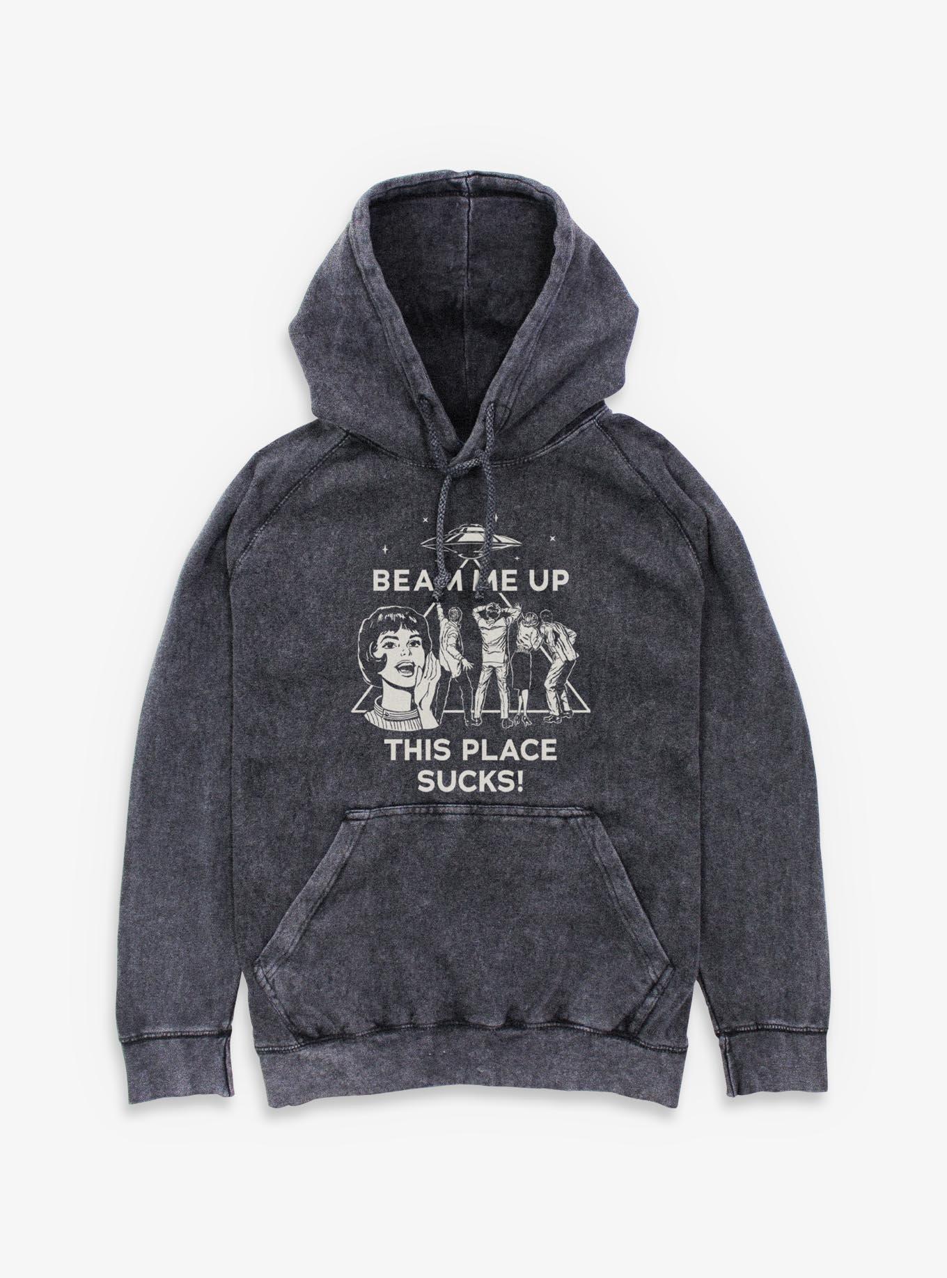 Stranger Things Beam Me Up Mineral Wash Hoodie, , hi-res