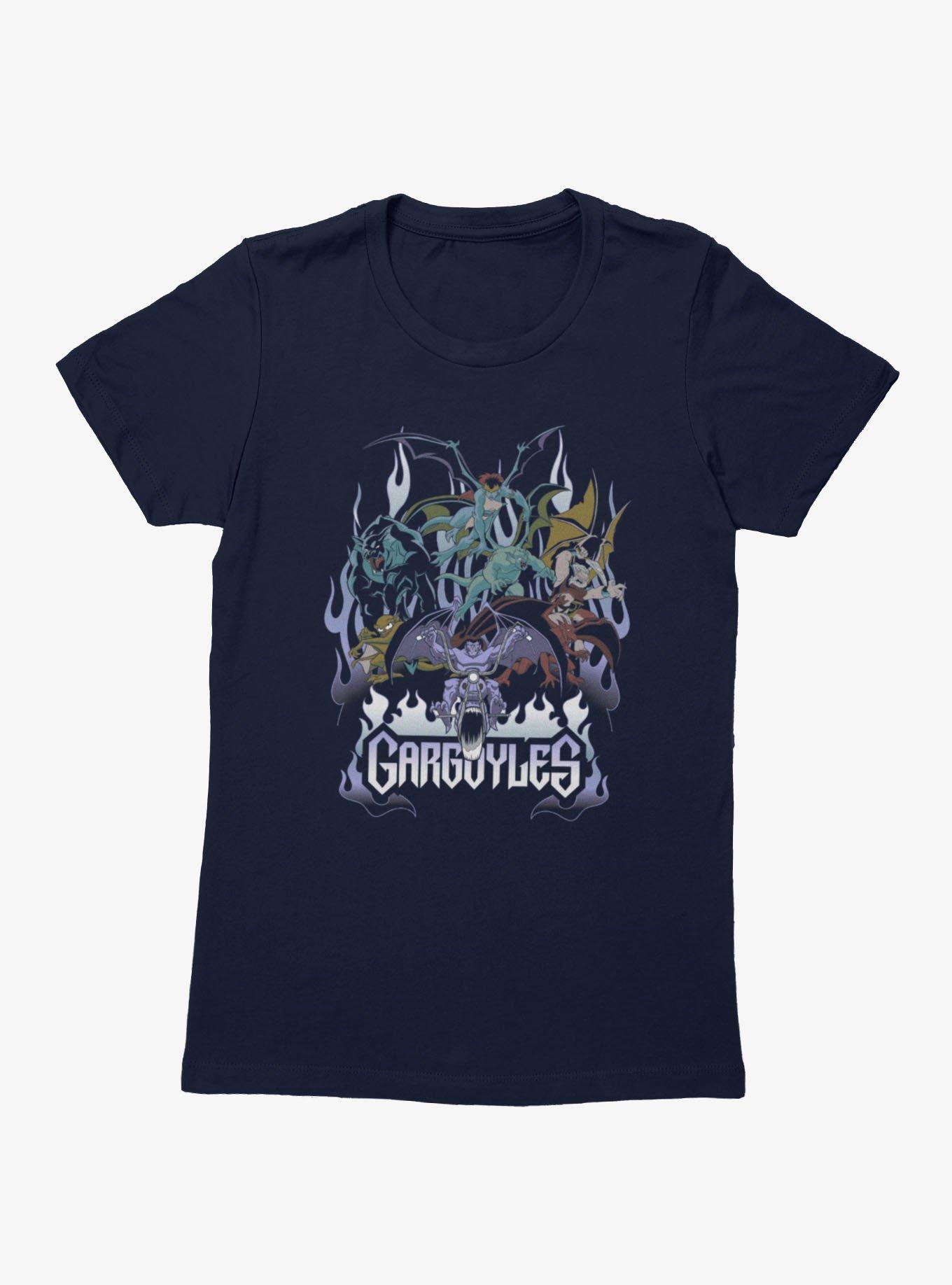 Disney Gargoyles Motorcycle Flames Womens T-Shirt, , hi-res