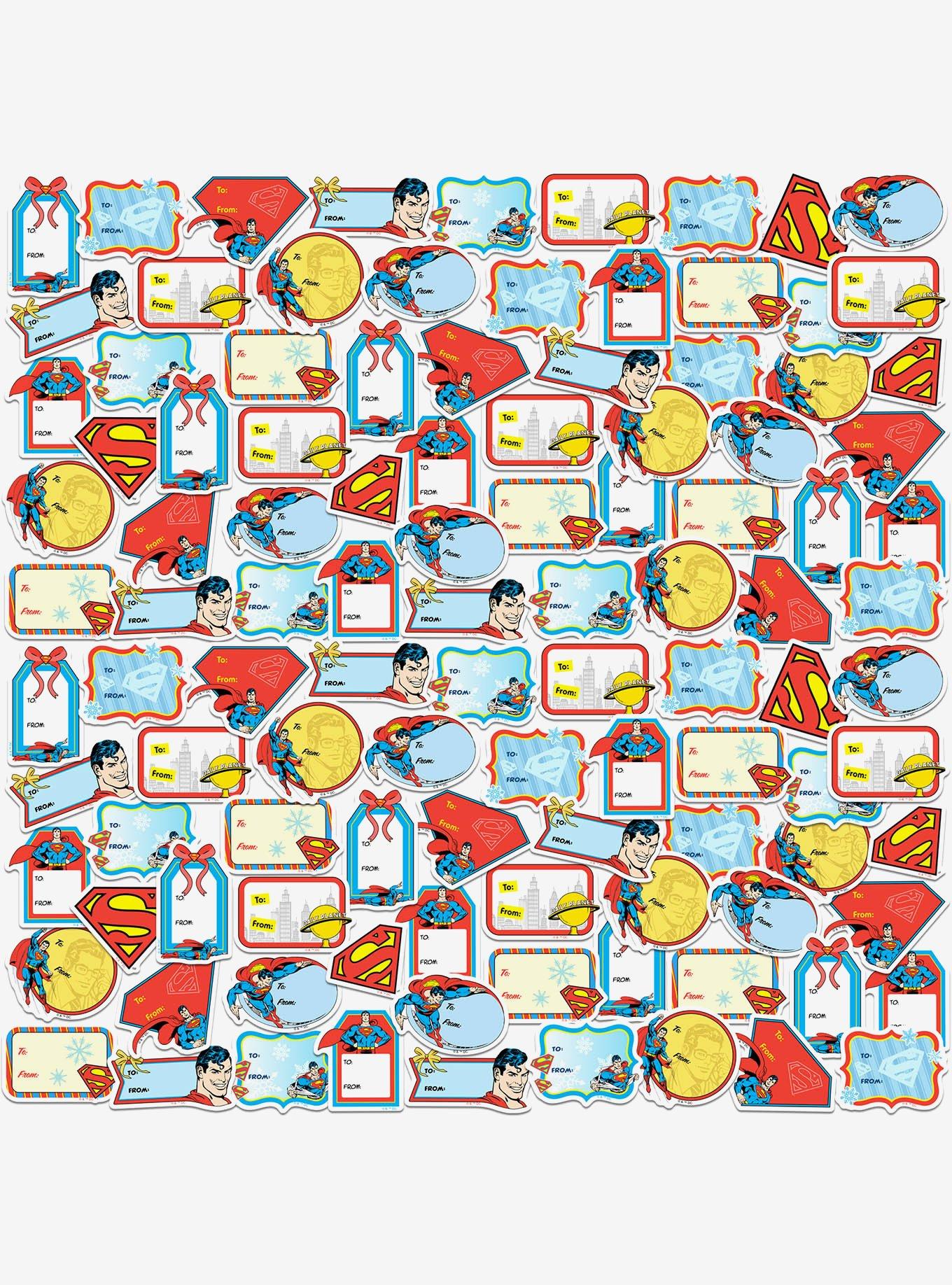 DC Comics Superman Christmas Labels Miscellaneous 100ct Sticker Pack, , hi-res