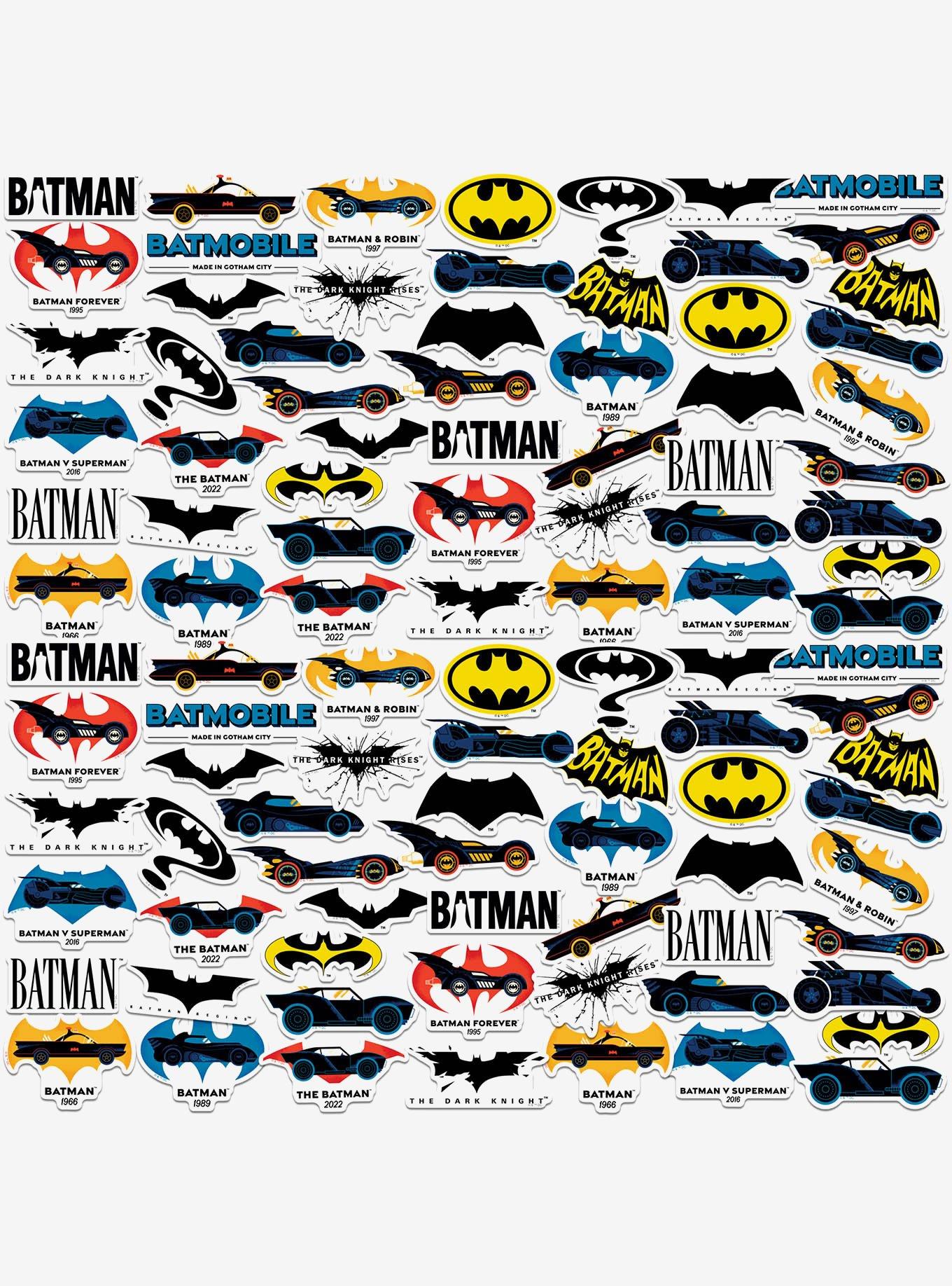DC Comics Batman Iconic Batmobile Through The Ages Miscellaneous 100ct Sticker Pack, , hi-res