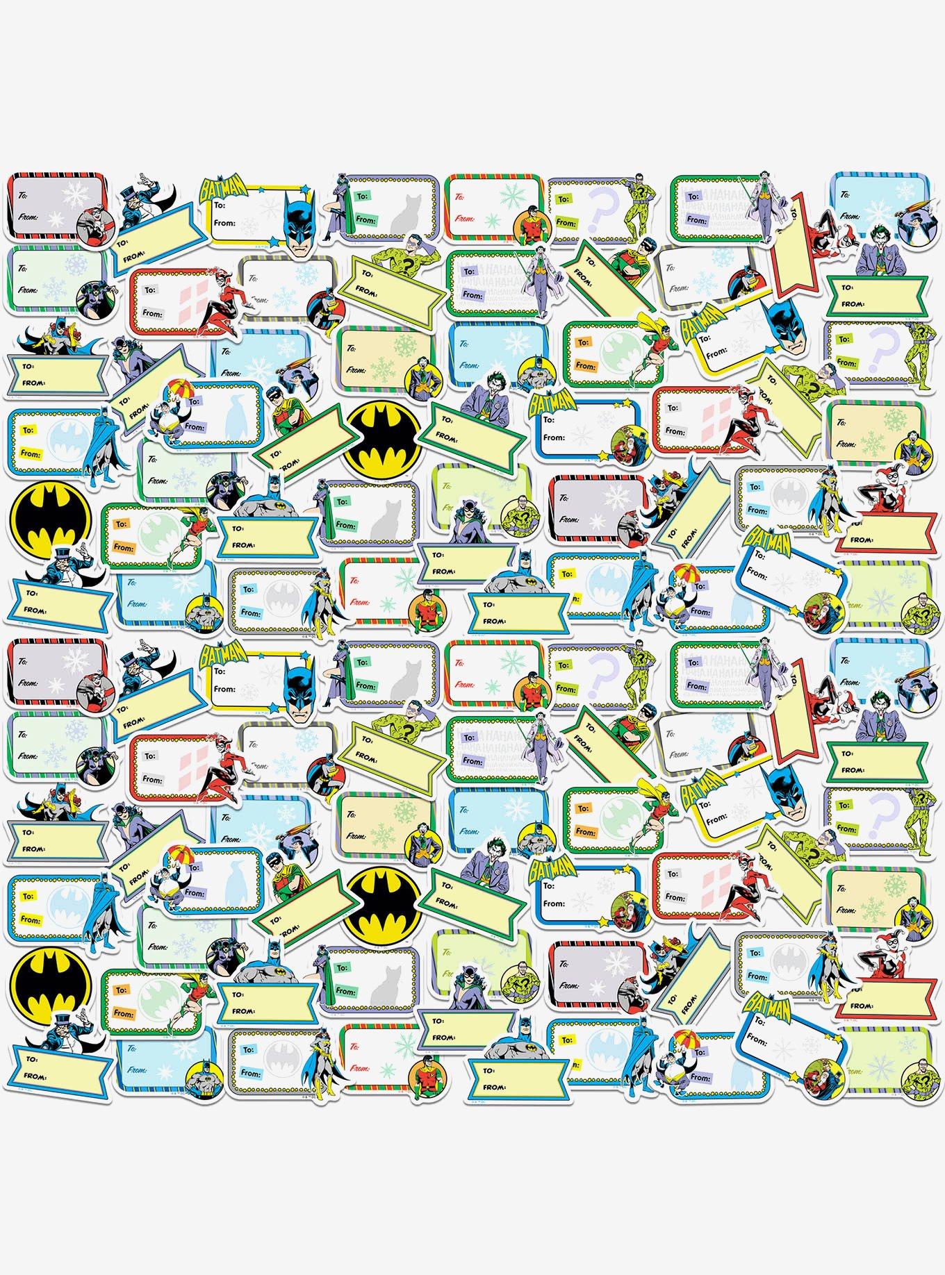 DC Comics Batman Character Christmas Labels Miscellaneous 100ct Sticker Pack