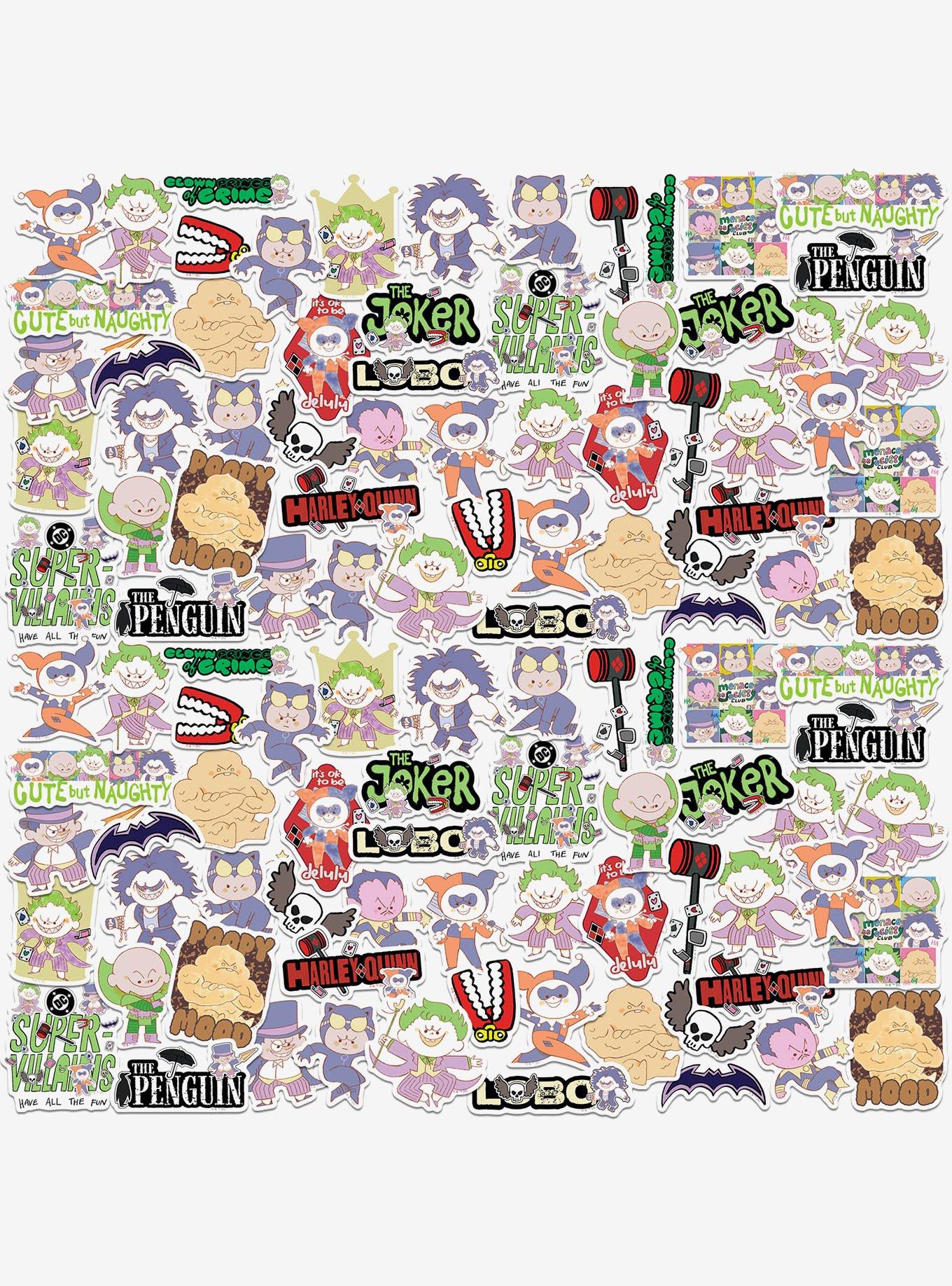 DC Comics Justice League Hand Drawn Villian Chibis Miscellaneous 100ct Sticker Pack, , hi-res