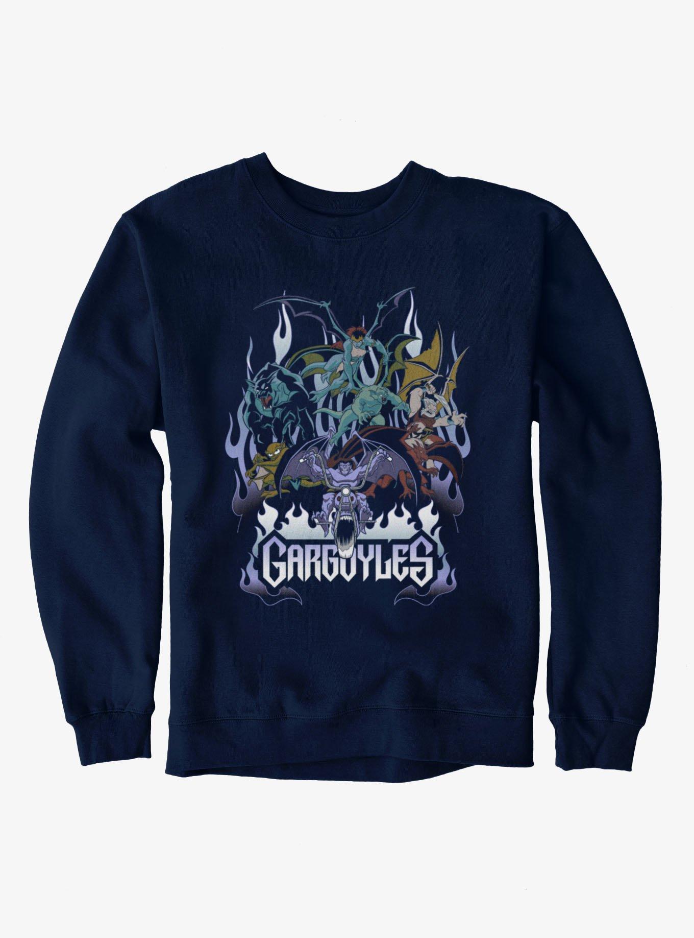Disney Gargoyles Motorcycle Flames Sweatshirt, , hi-res