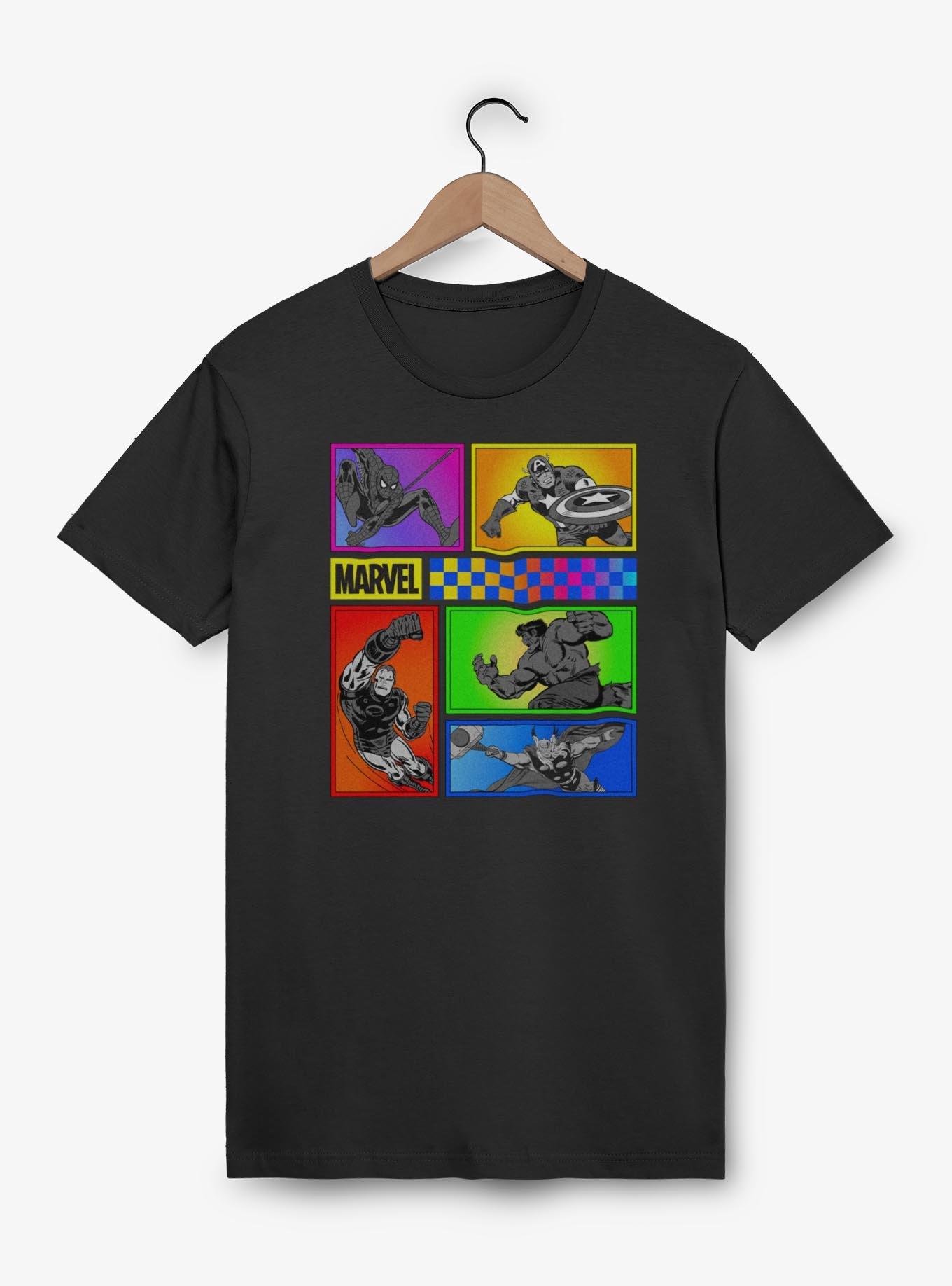Marvel Rainbow Color Avengers Panels T-Shirt, , hi-res