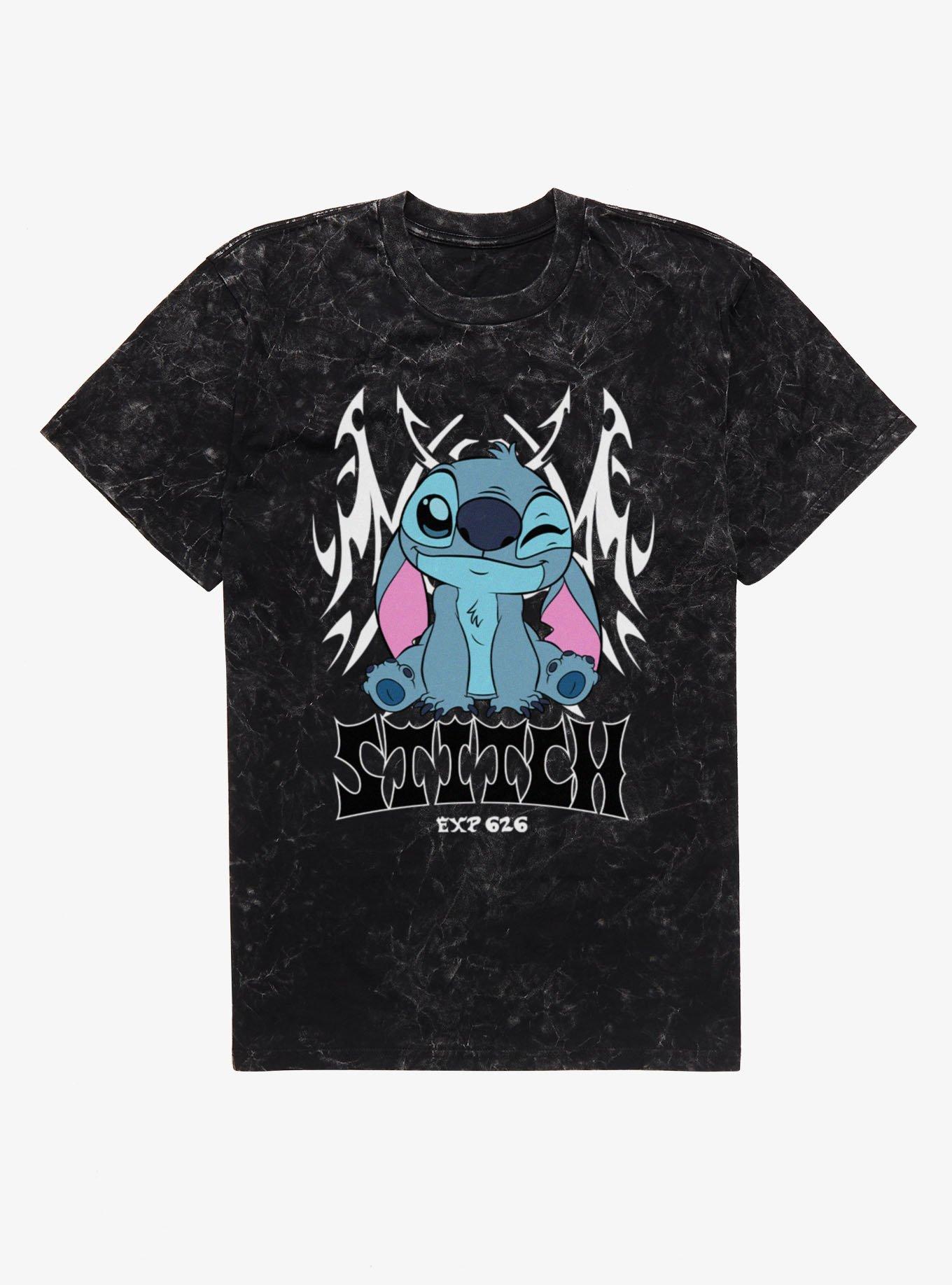 Disney Lilo & Stitch Stitch Tribal Goth Mineral Wash T-Shirt, , hi-res