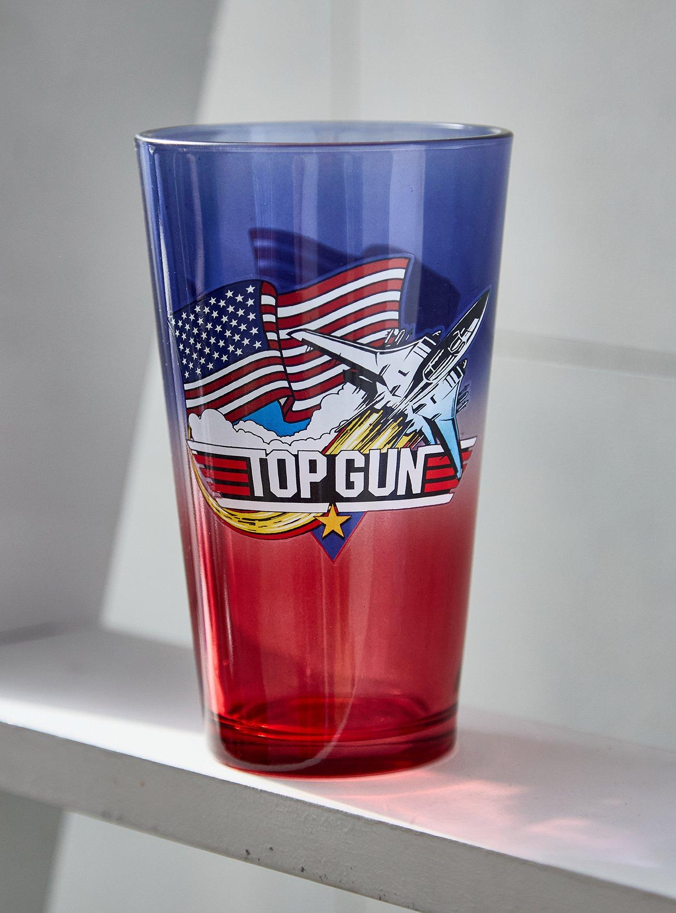 Top Gun Red & Blue Glass Cup &mdash; BoxLunch Exclusive, , hi-res