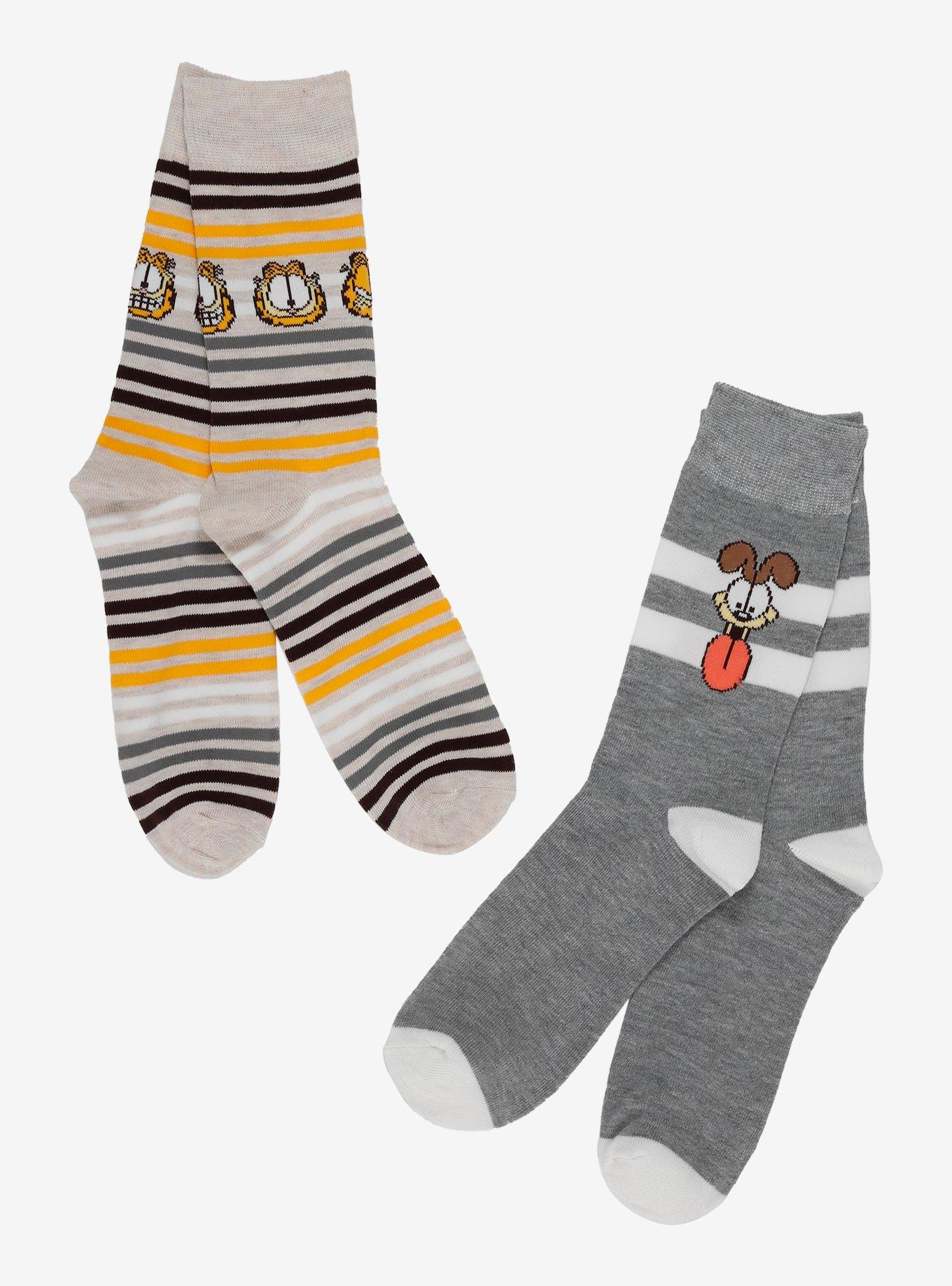 Garfield Odie Stripe Crew Socks 2 Pair, , hi-res