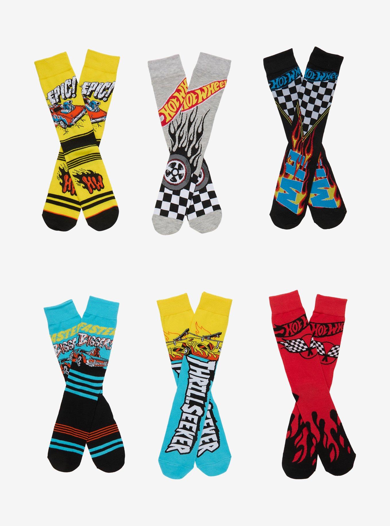 Hot Wheels Crew Socks 6 Pair, , hi-res
