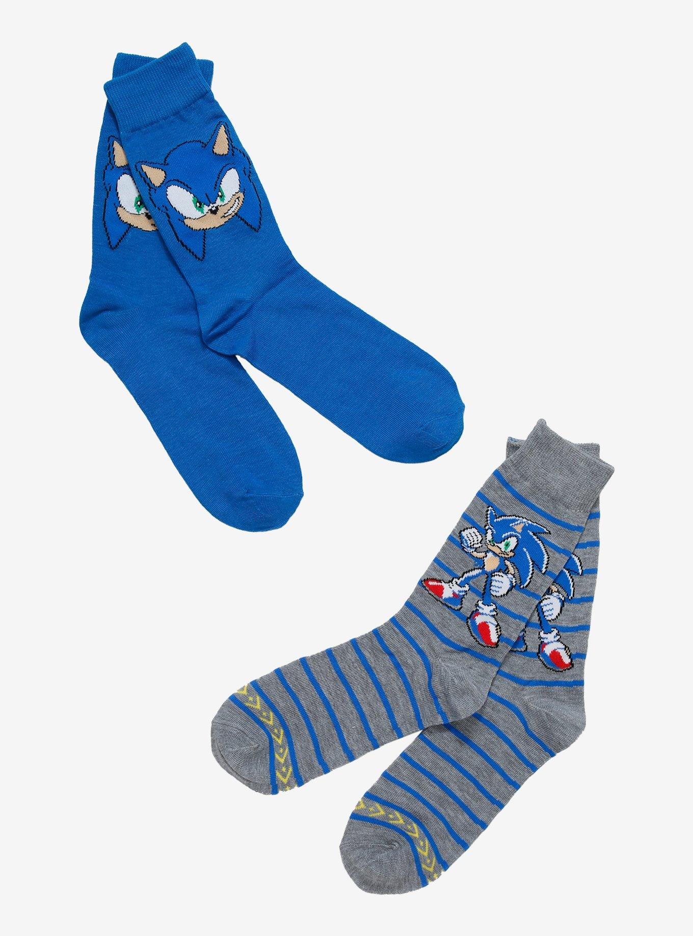 Sonic The Hedgehog Smile Stripes Crew Socks 2 Pair, , hi-res