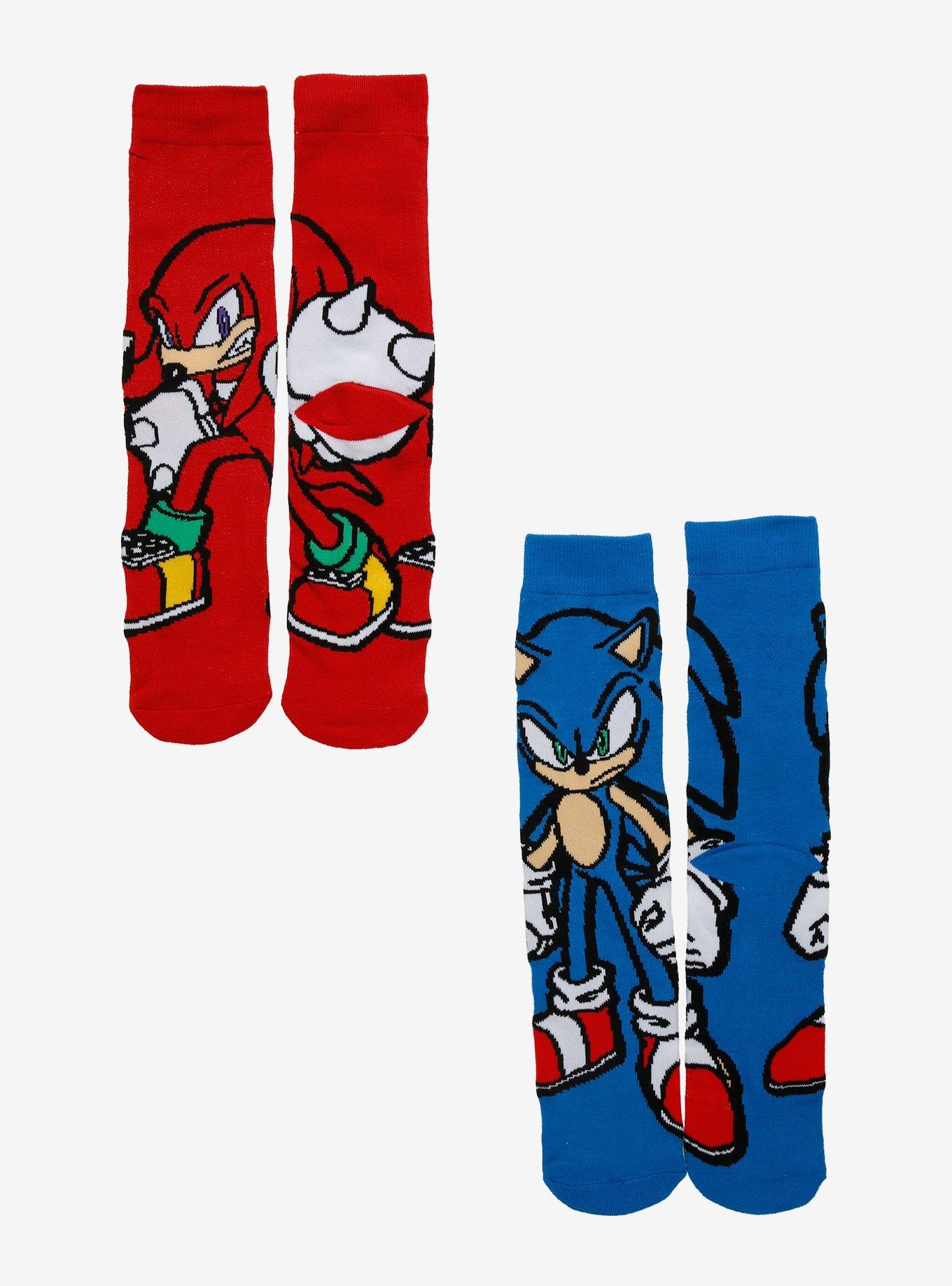 Sonic The Hedgehog Knuckles & Sonic Crew Socks 2 Pair, , hi-res