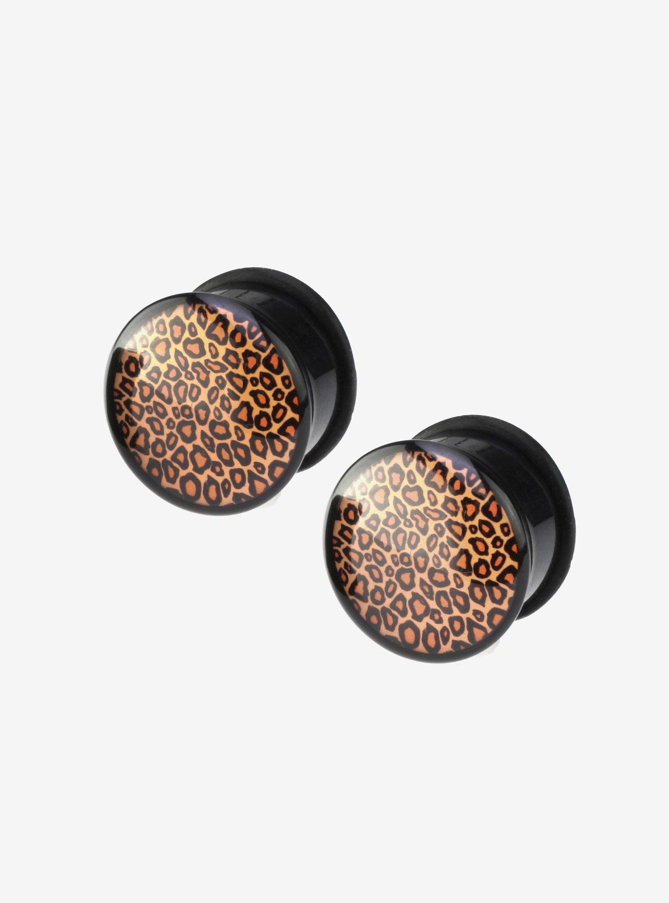 Acrylic Leopard Print Double Flare Plug 2 Pack, , hi-res