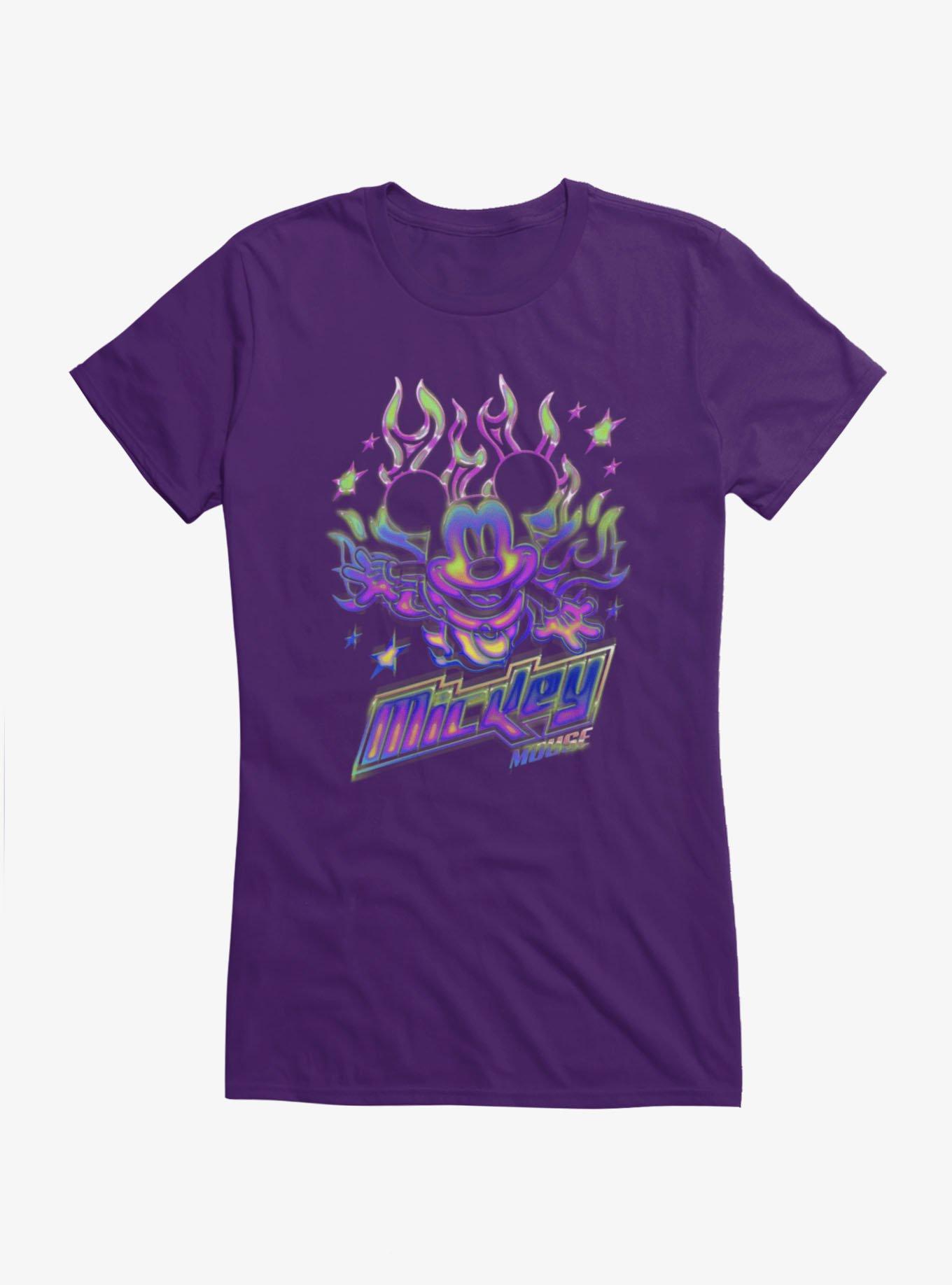 Disney Mickey Mouse Y2K Chrome Flames Girls T-Shirt, , hi-res