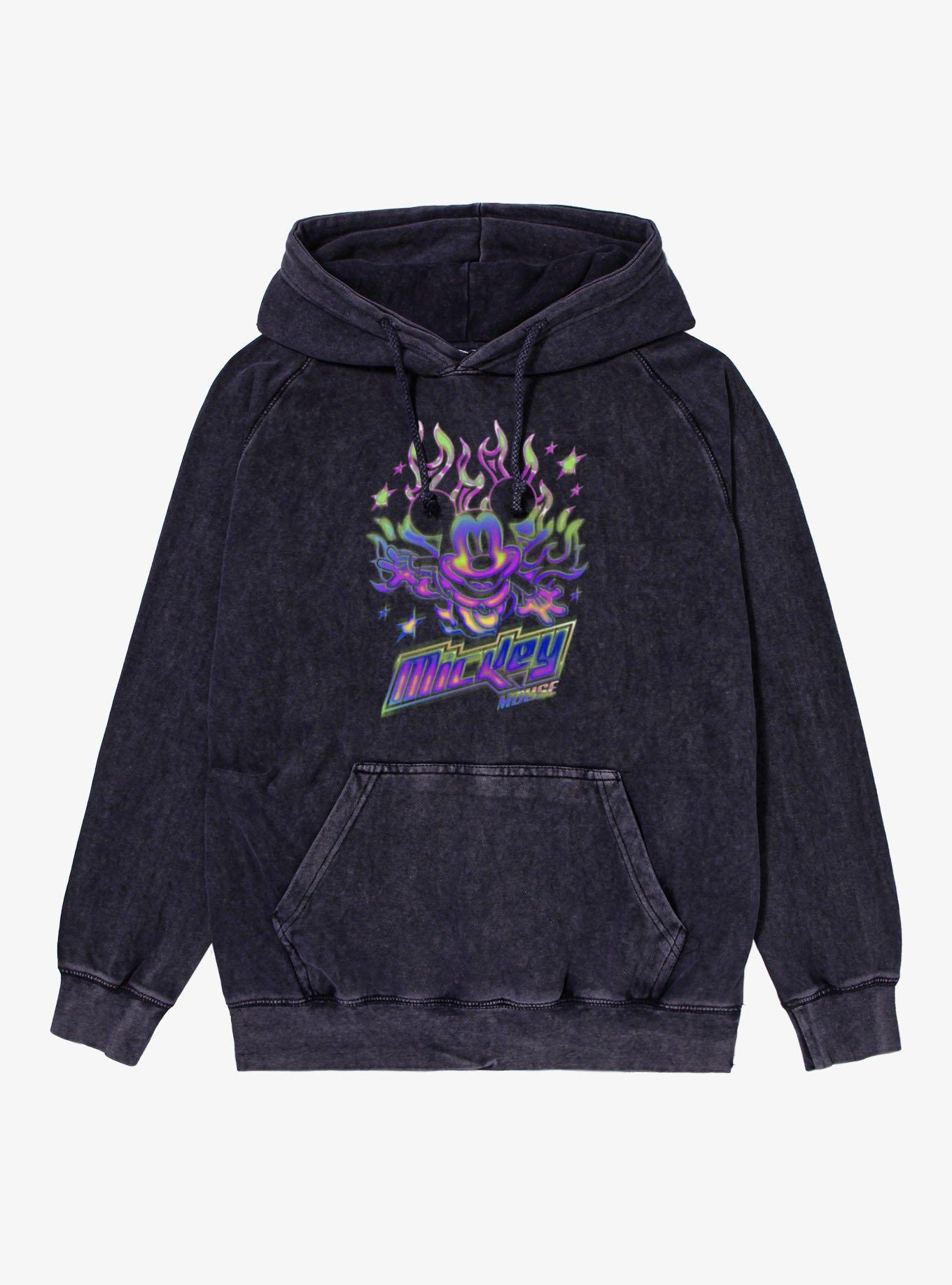 Disney Mickey Mouse Y2K Chrome Flames Hoodie, , hi-res