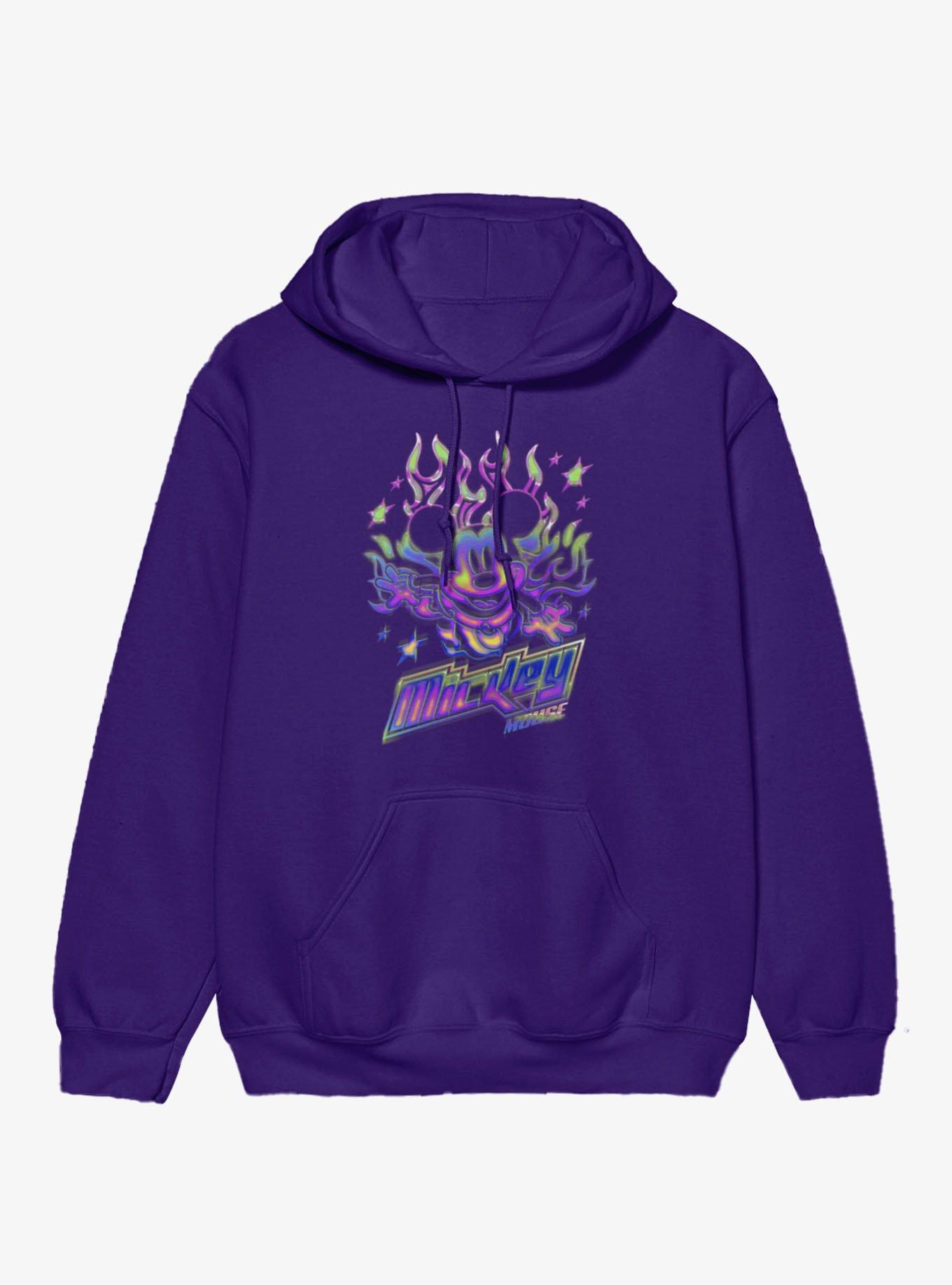 Disney Mickey Mouse Y2K Chrome Flames Hoodie