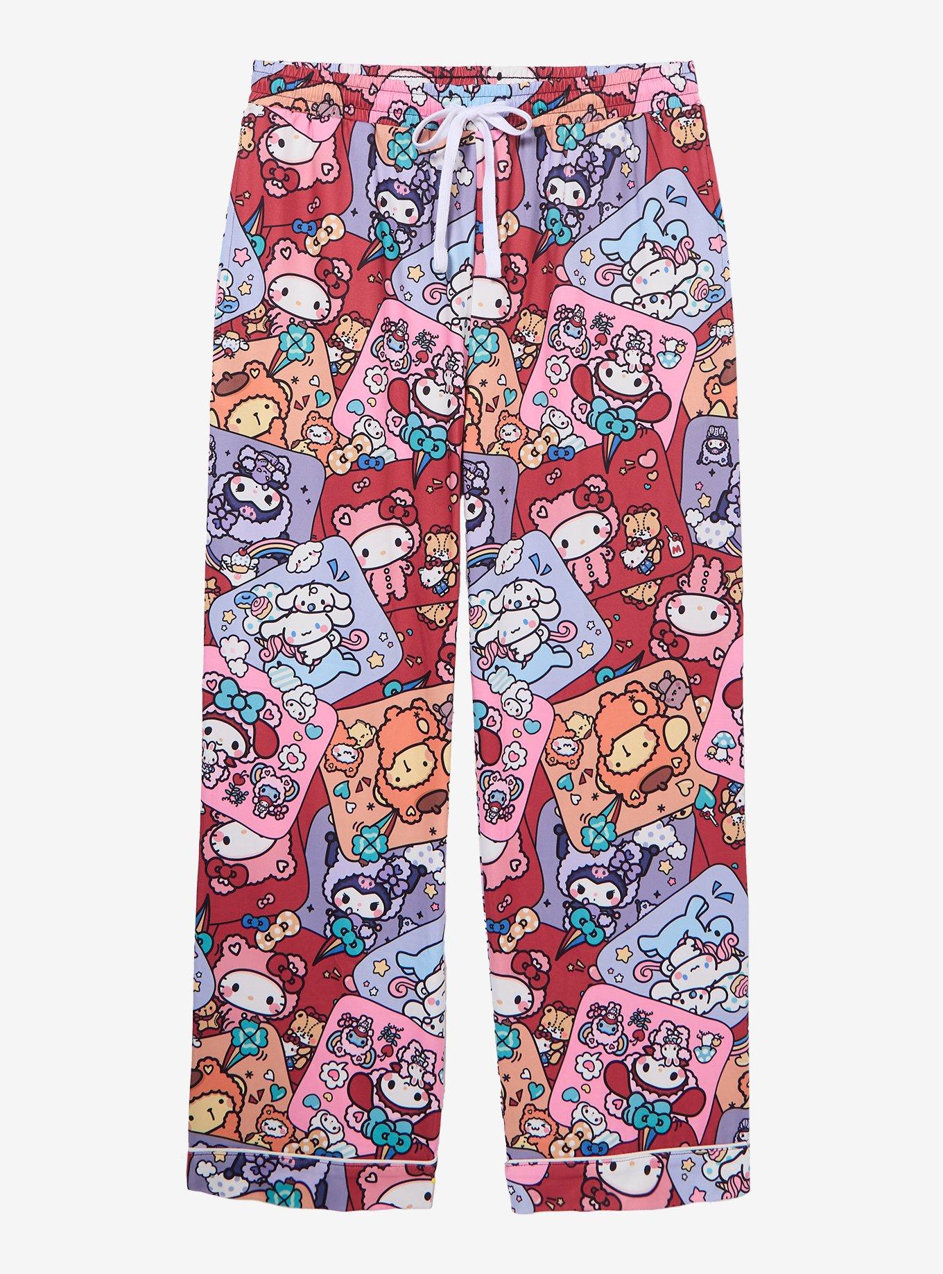 Sanrio Hello Kitty and Friends Stamp Allover Print Sleep Pants &mdash; BoxLunch Exclusive, , hi-res