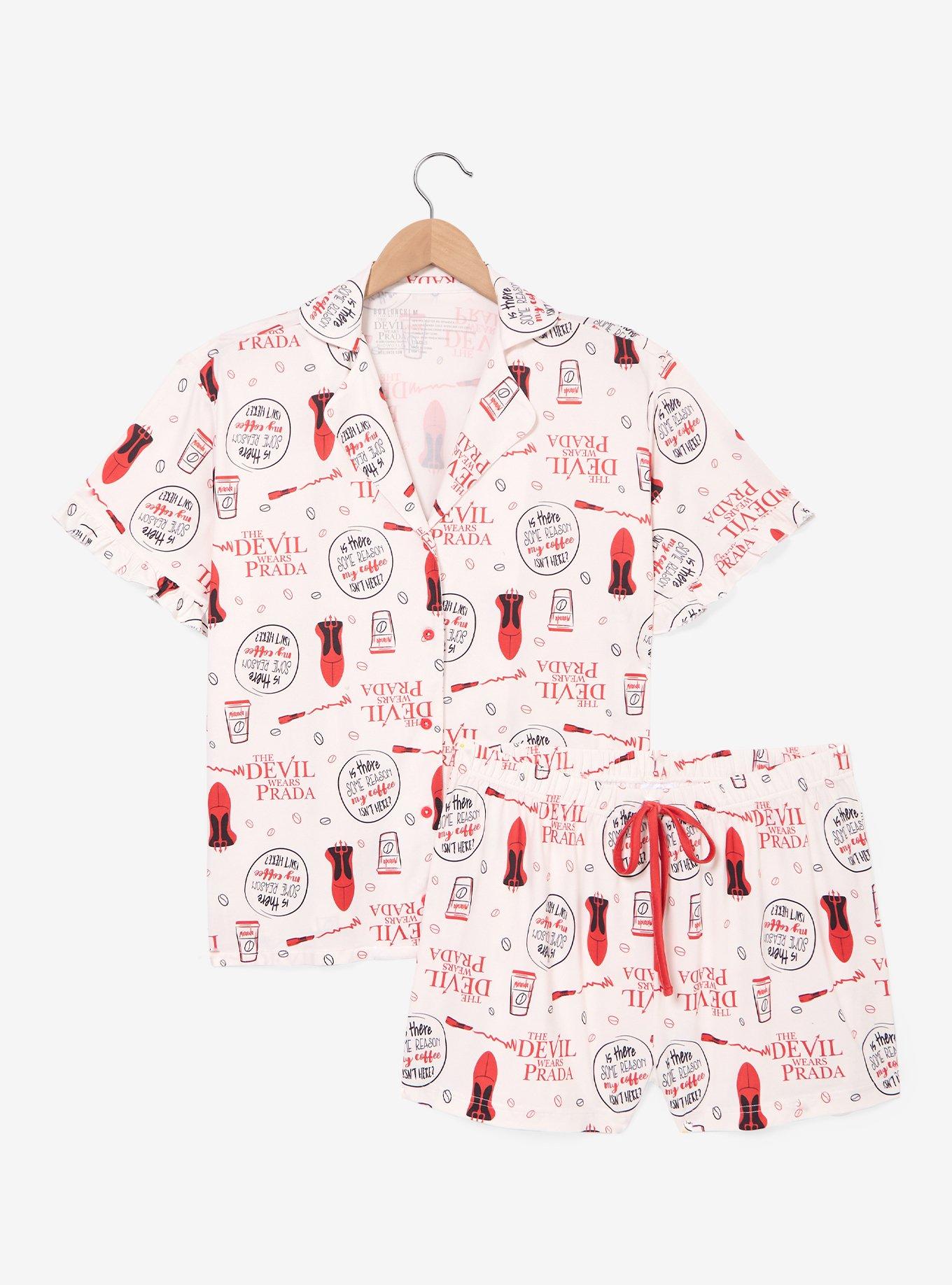 The Devil Wears Prada Quotes Allover Print Women's Sleep Shirt and Shorts Set - BoxLunch Exclusive, , hi-res