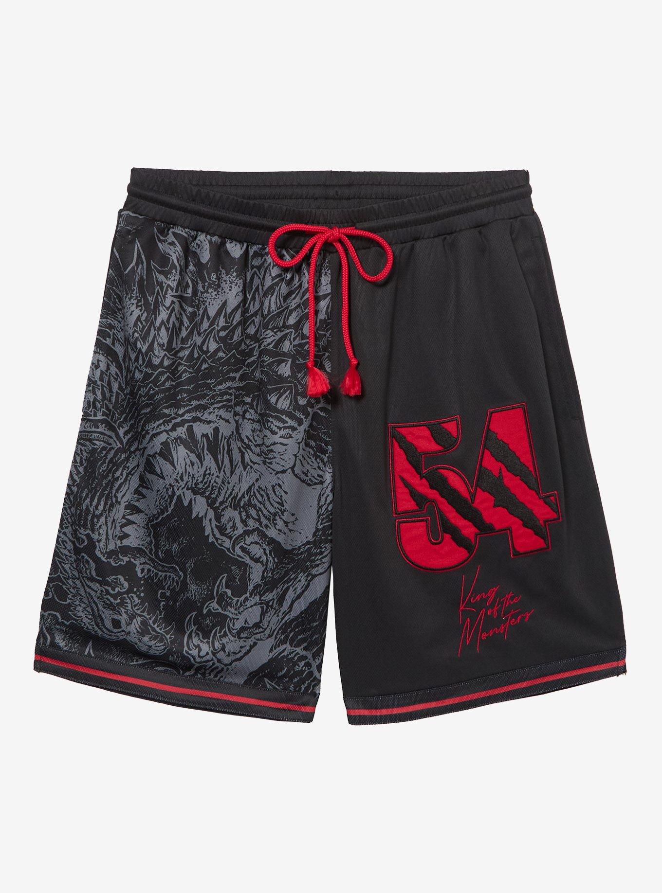 Godzilla Split Mesh Basketball Shorts &mdash; BoxLunch Exclusive, , hi-res