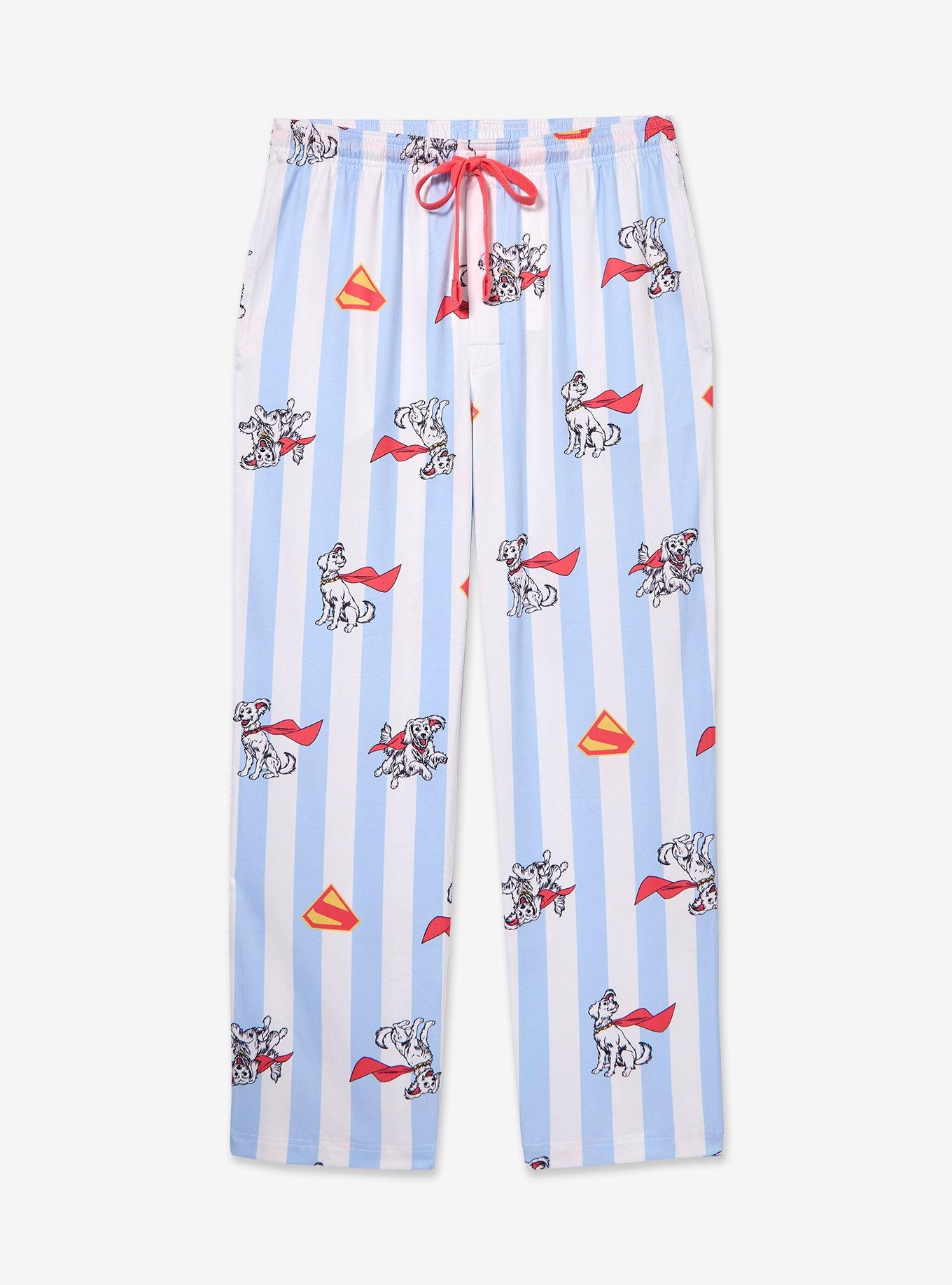 DC Comics Supergirl Krypto Striped Plus Size Sleep Pants &mdash; BoxLunch Exclusive, , hi-res