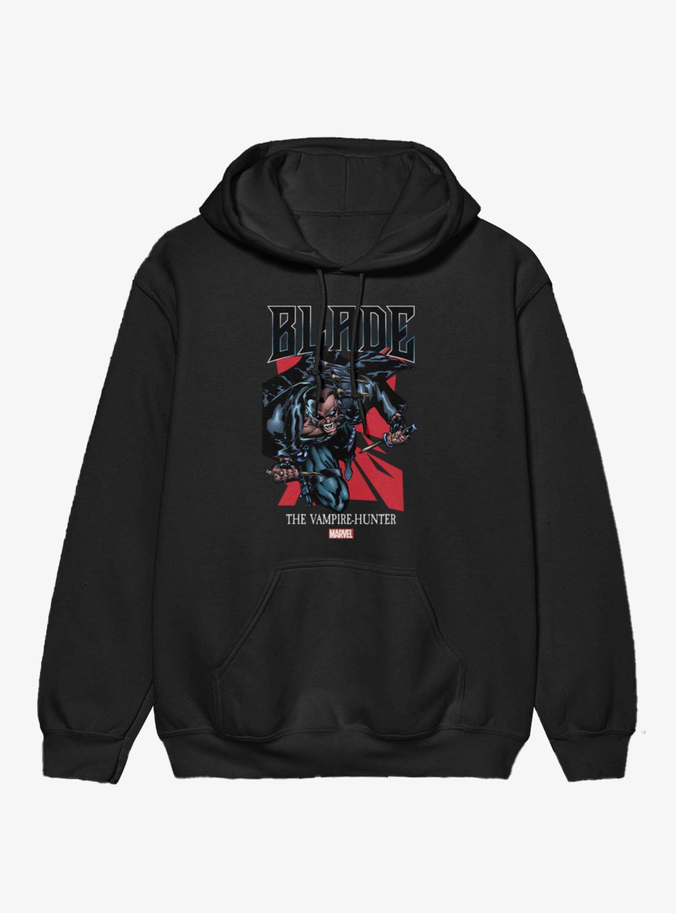 Marvel Comics Retro Blade Vampire Hunter Attack Hoodie BoxLunch Exclusive, , hi-res