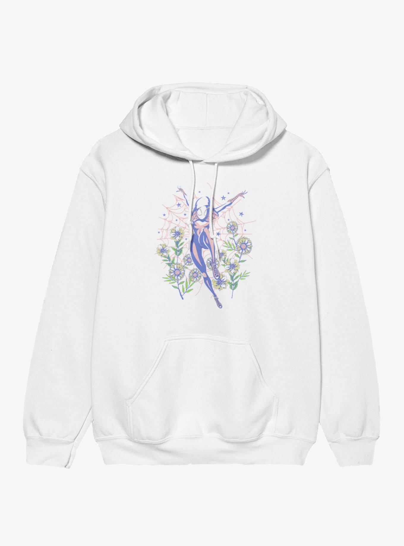 Marvel Spider-Gwen Ghost Spider Floral Web Hoodie BoxLunch Exclusive, , hi-res