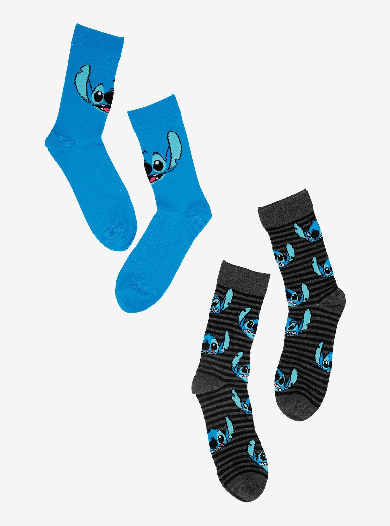Disney Stitch Stripe Toss Crew Socks 2 Pair, , hi-res