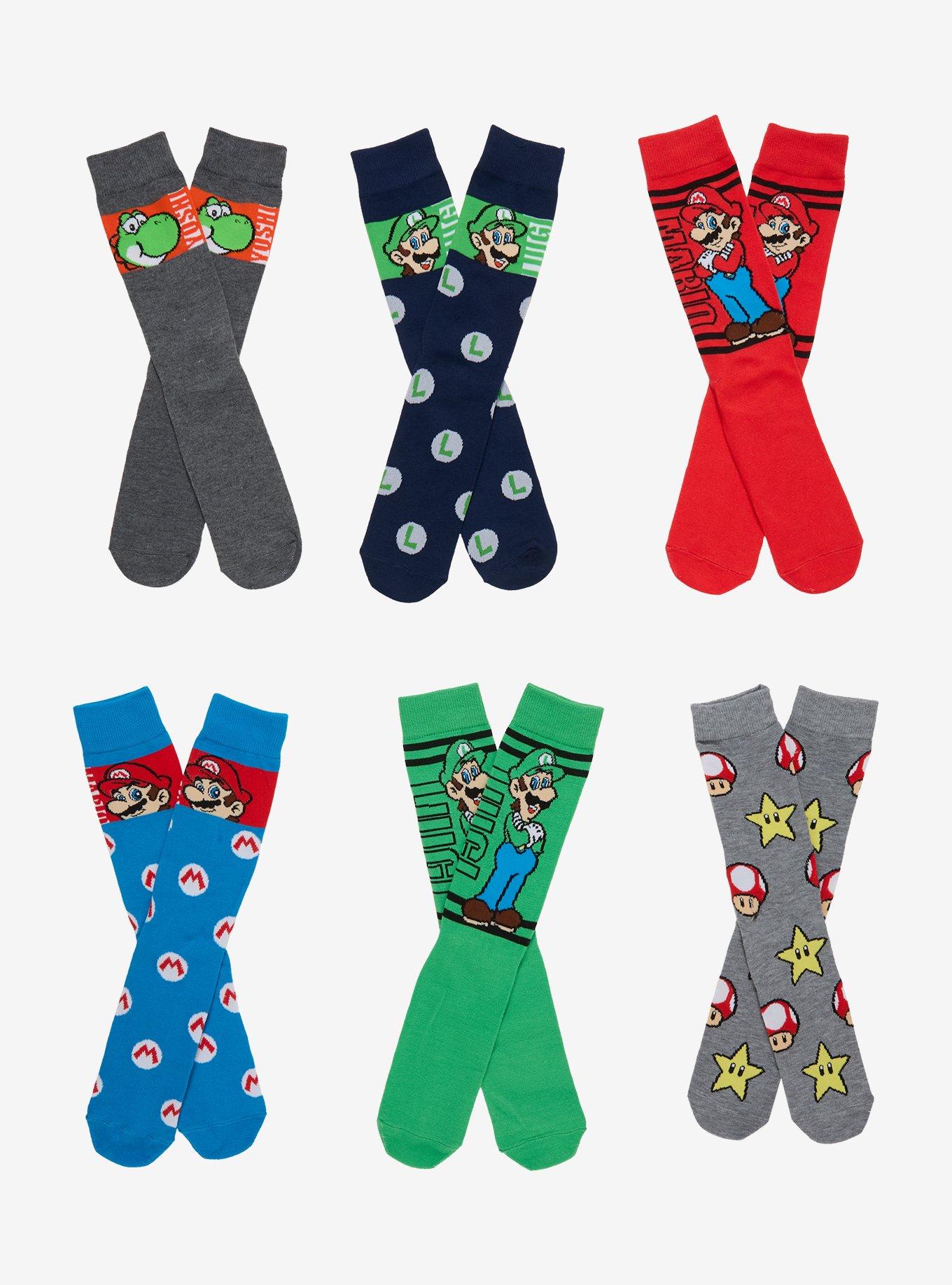 Super Mario Bros. Trio Crew Socks 6 Pair, , hi-res