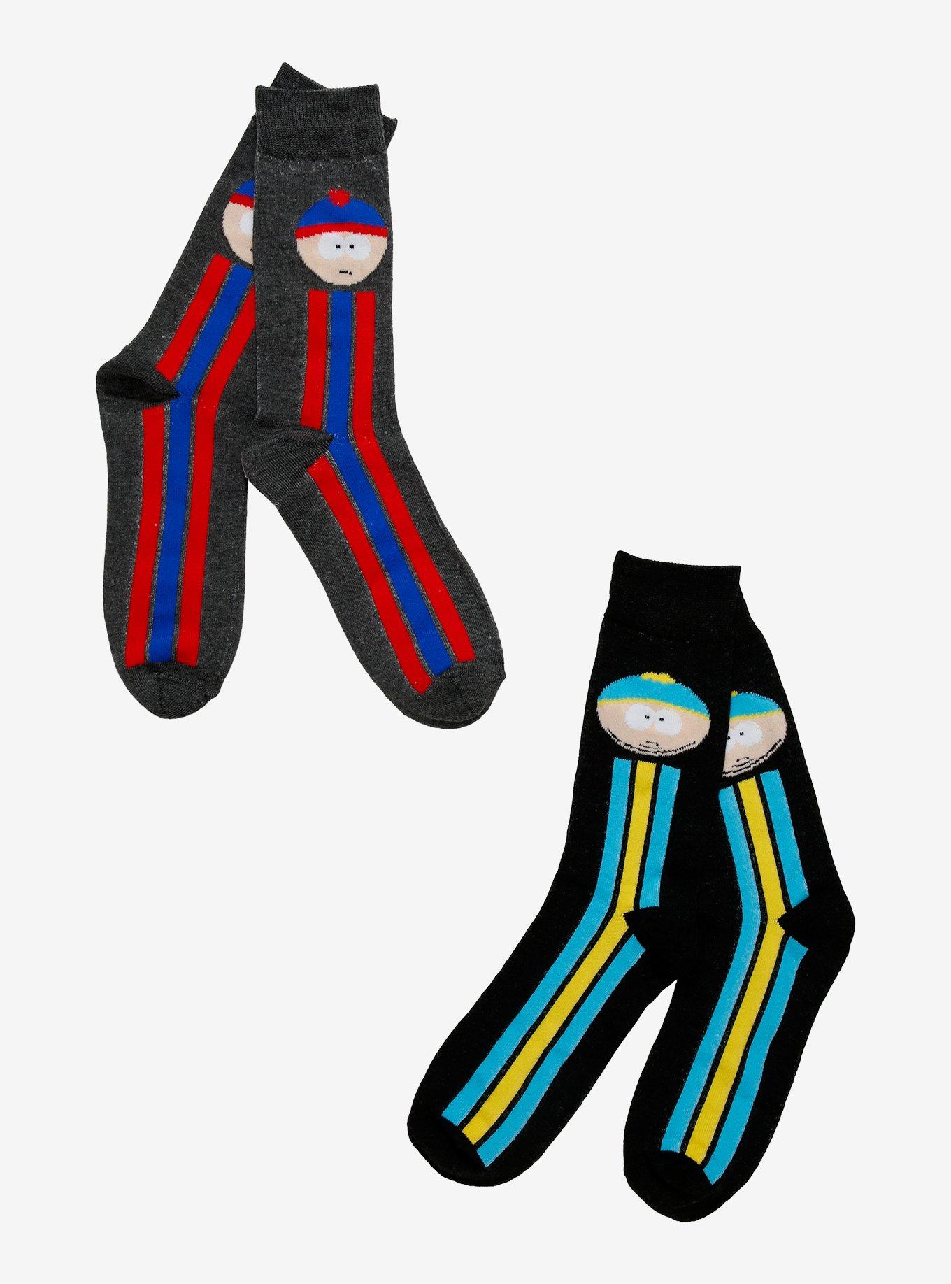 South Park Cartman & Stanley Stripe Crew Socks 2 Pair, , hi-res