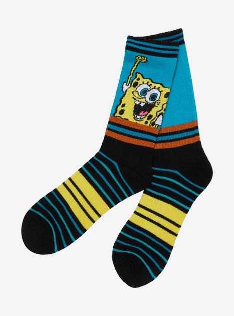 SpongeBob SquarePants Stripe Crew Socks | Hot Topic