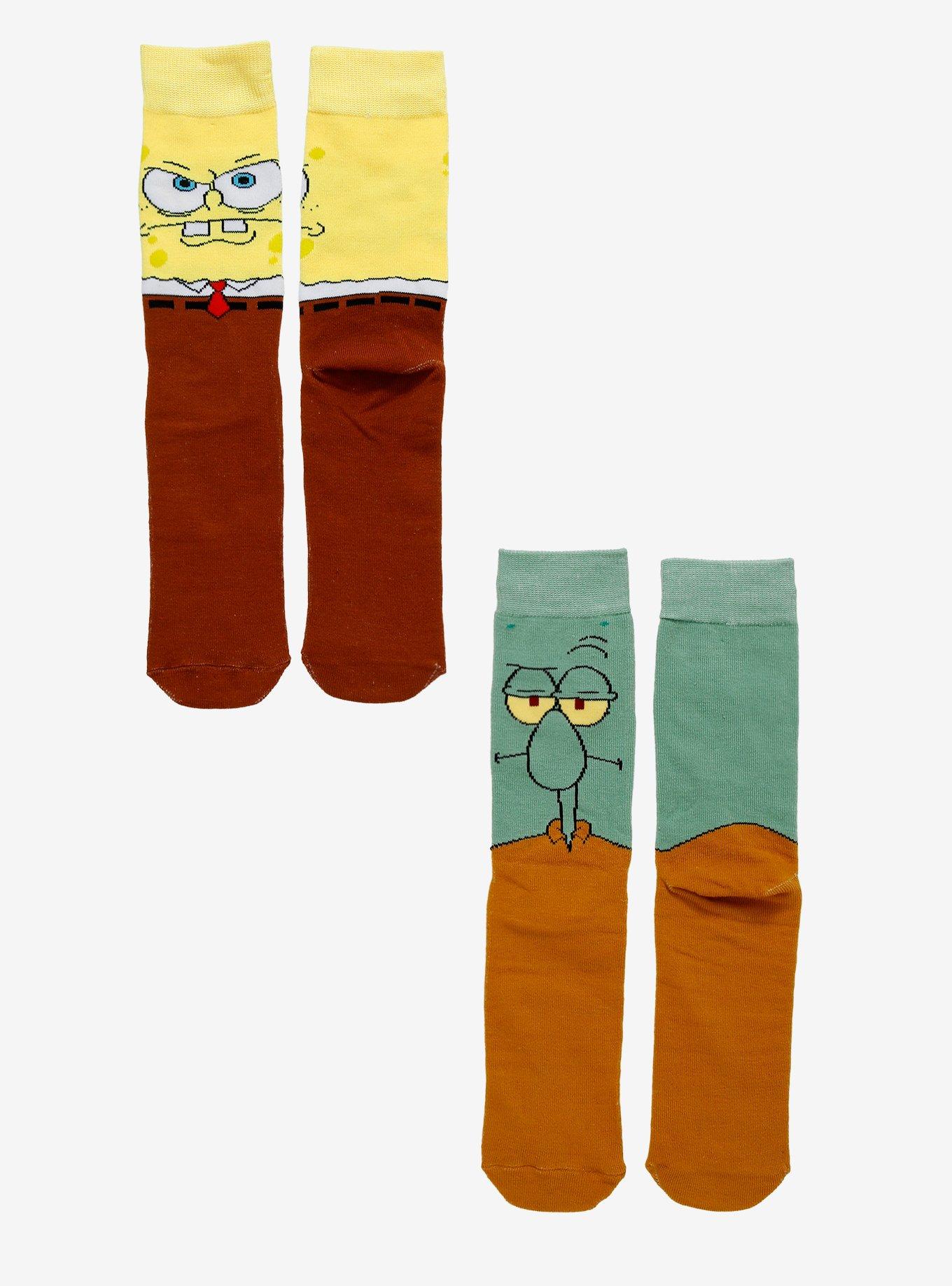 SpongeBob SquarePants Squidward Angry Crew Socks 2 Pair, , hi-res