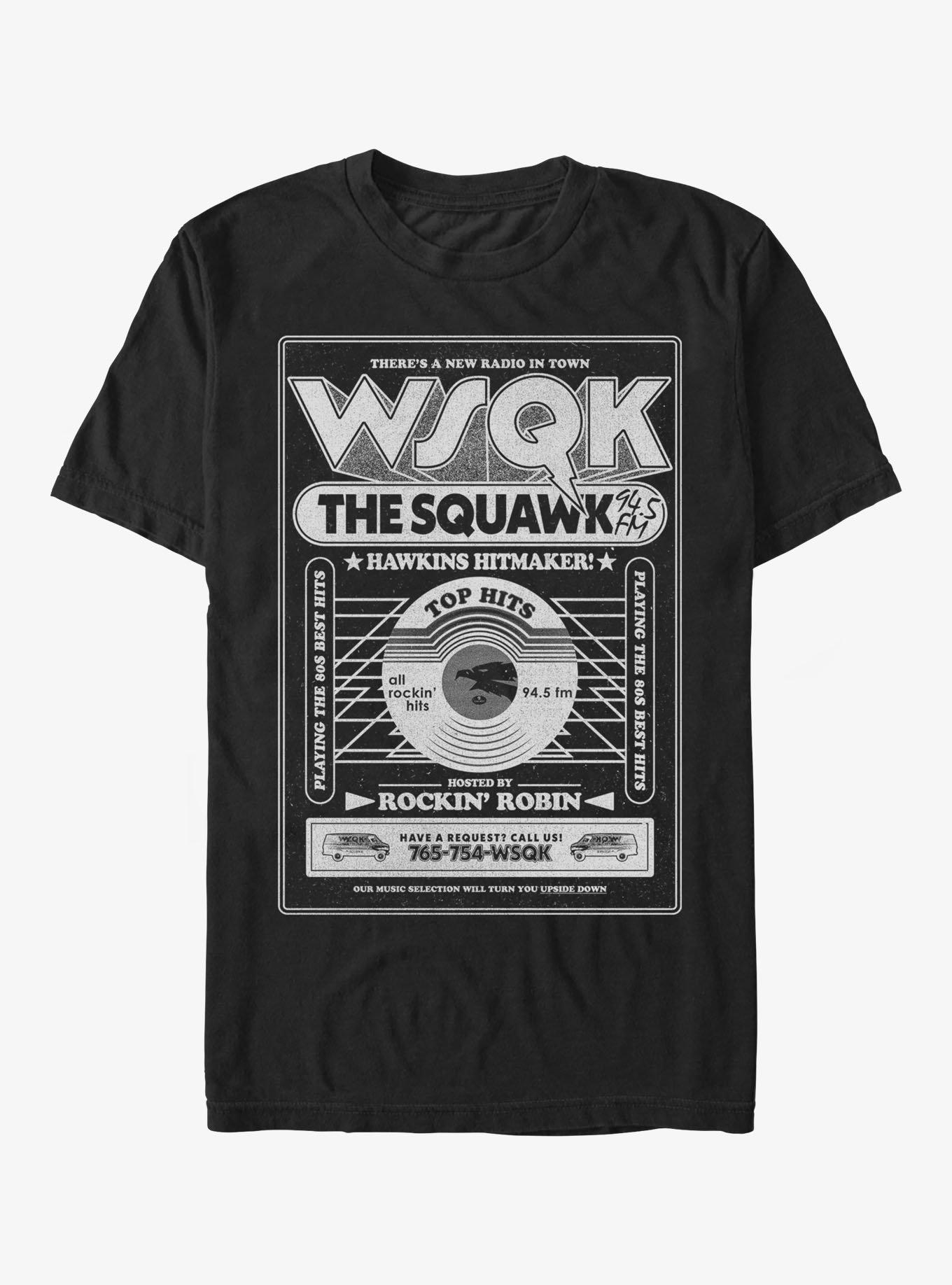 Stranger Things The Squawk WSQK Radio Poster T-Shirt