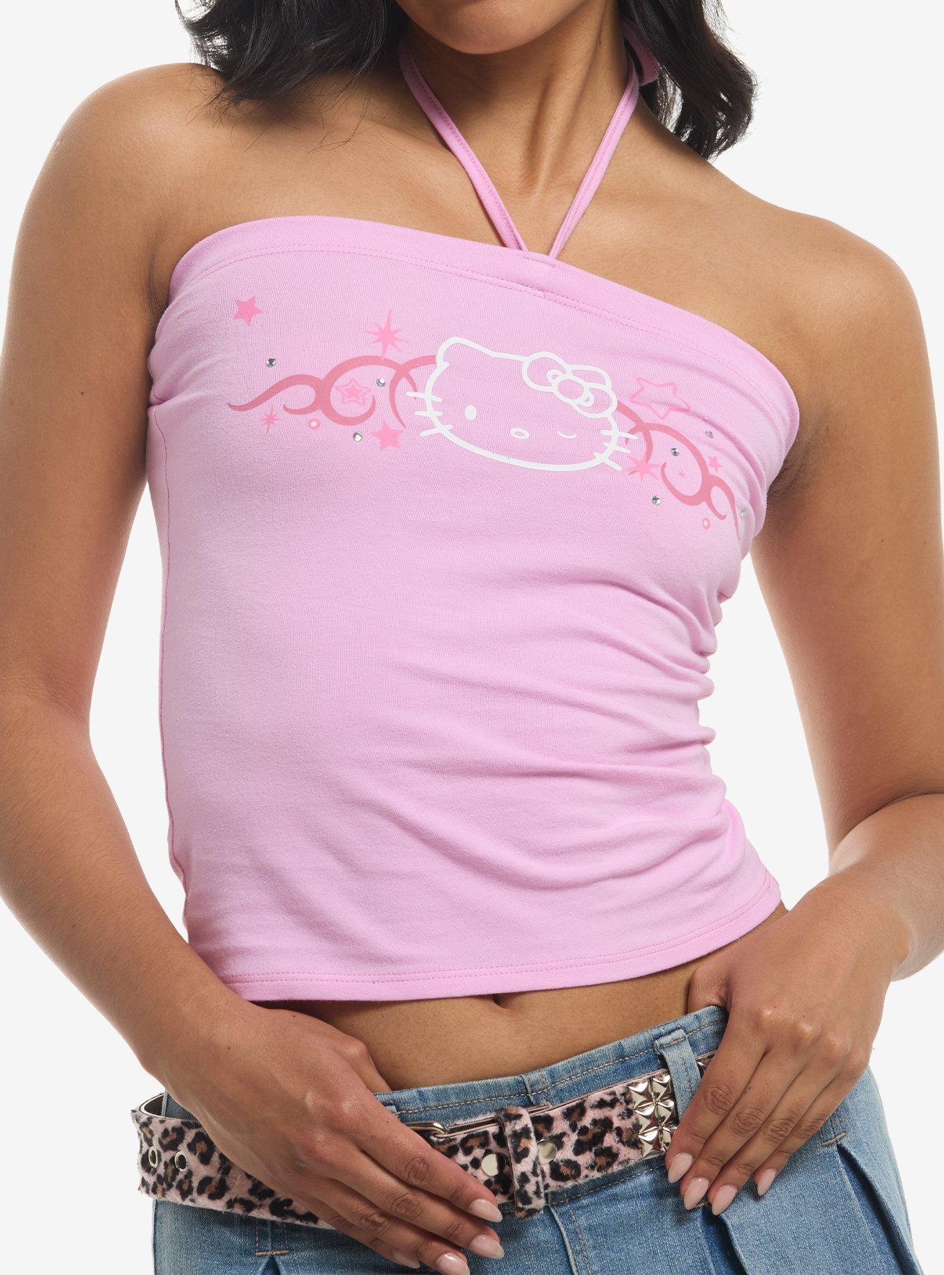 Hello Kitty Star Rhinestone Girls Halter Top, , hi-res