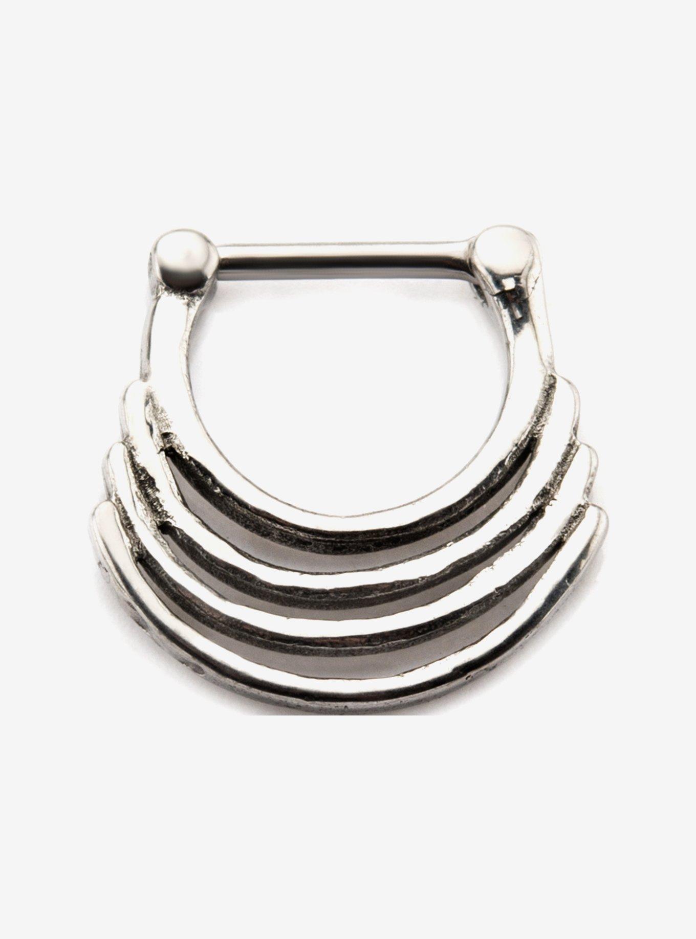 Steel Silver Curves Hinged Clicker, , hi-res