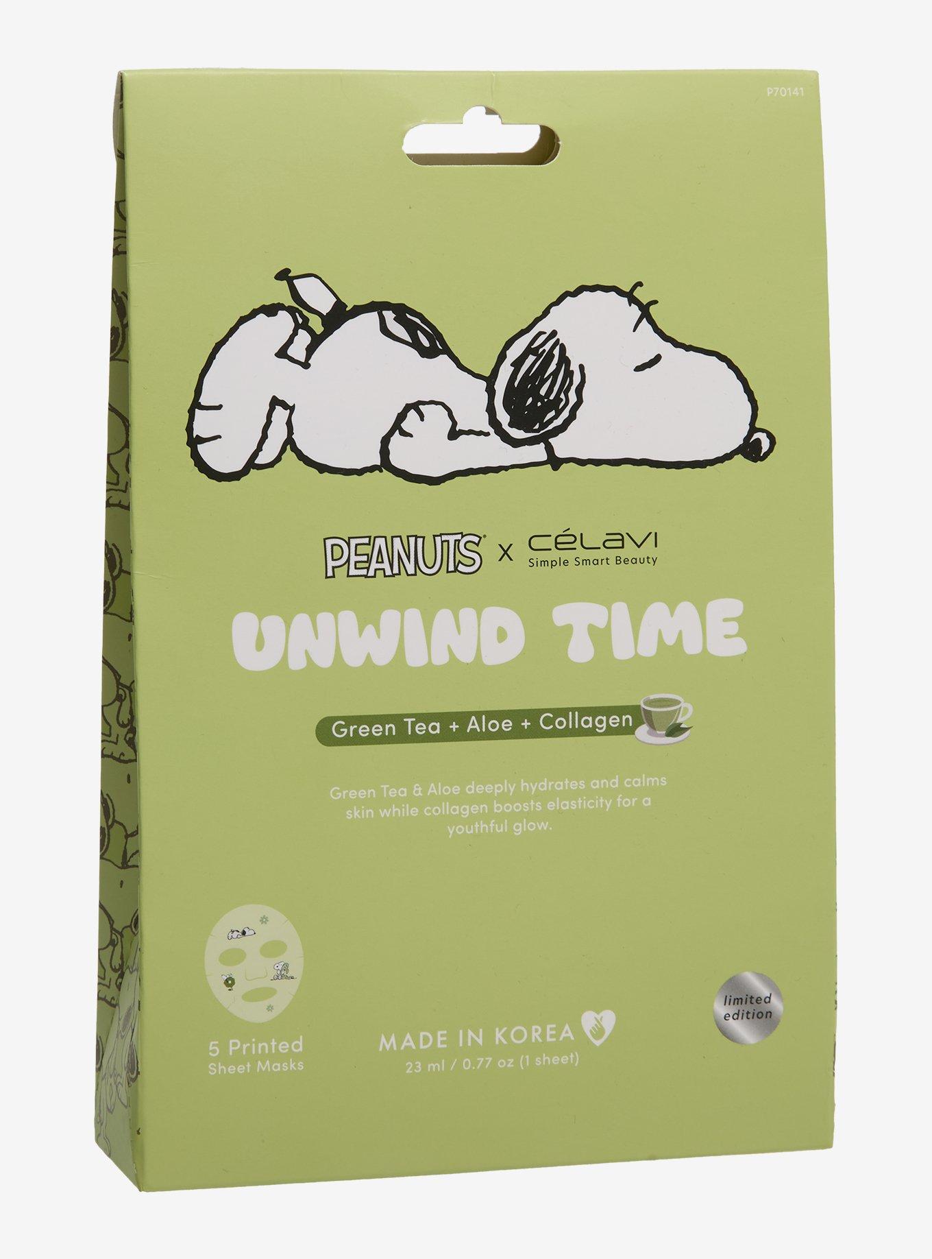 C&eacute;lavi Peanuts Unwind Time Face Sheet Mask Set, , hi-res