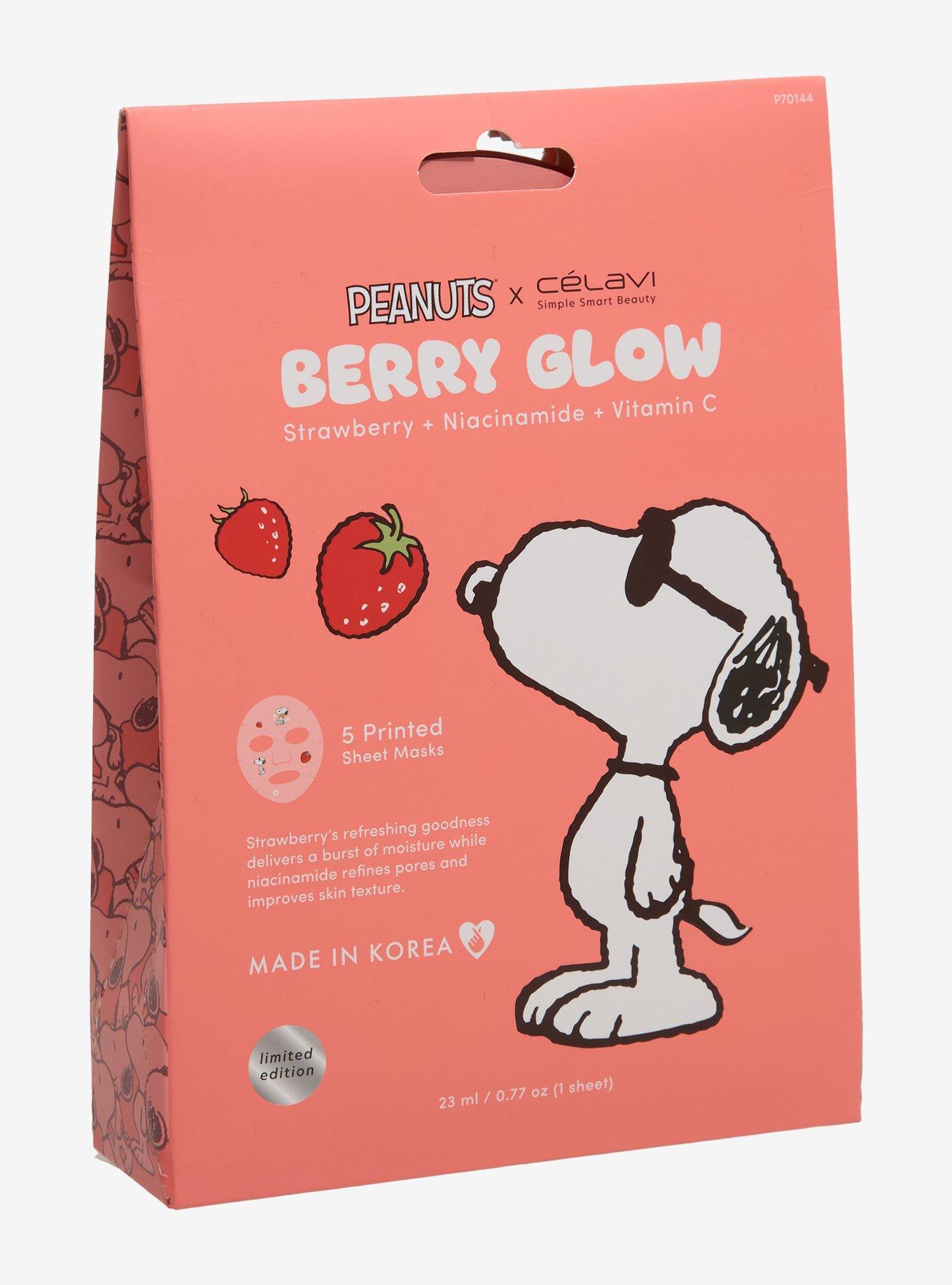 C&eacute;lavi Peanuts Berry Glow Face Sheet Mask Set, , hi-res