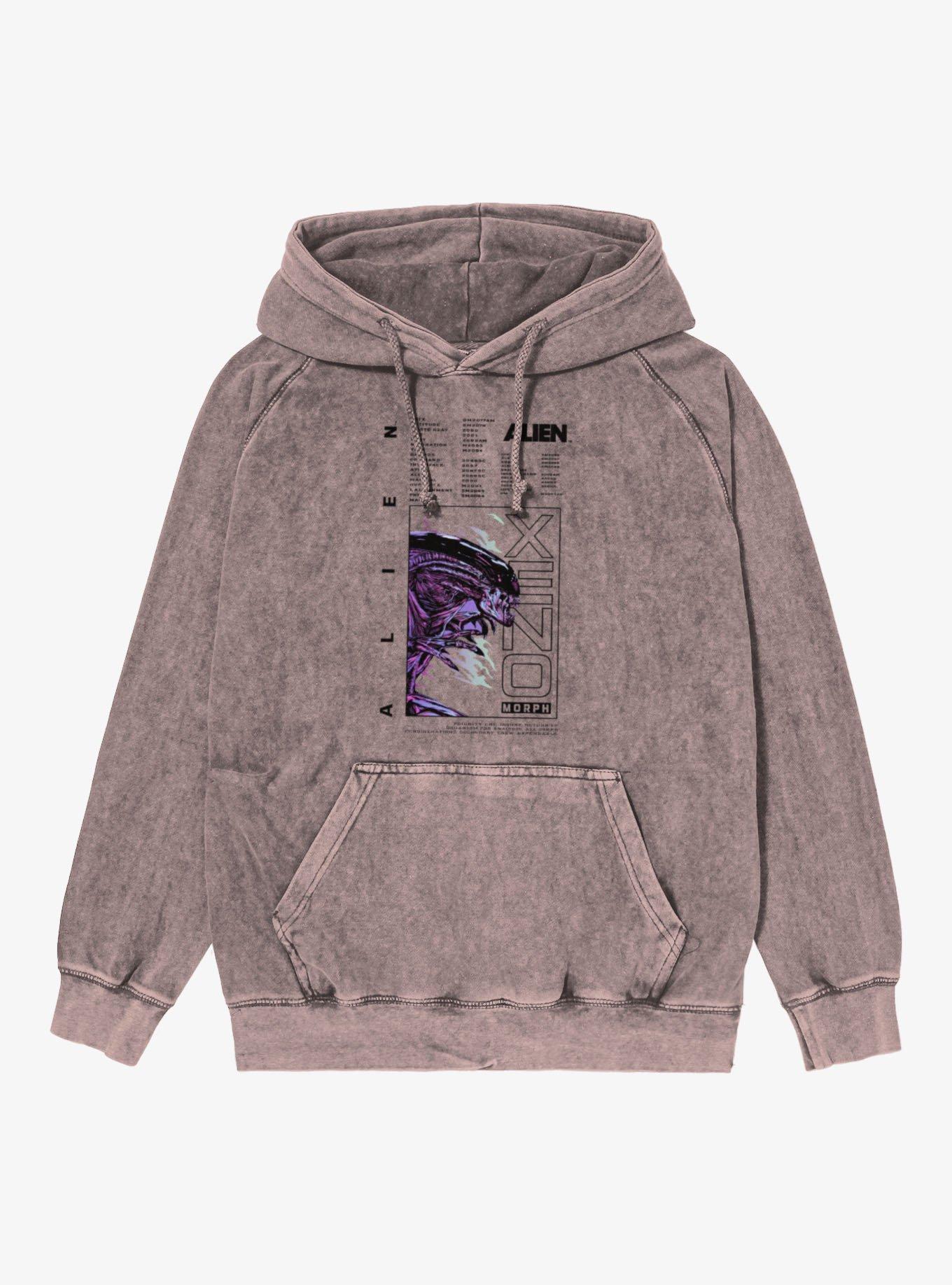 Alien Xenomorph Scan Mineral Wash Hoodie, , hi-res