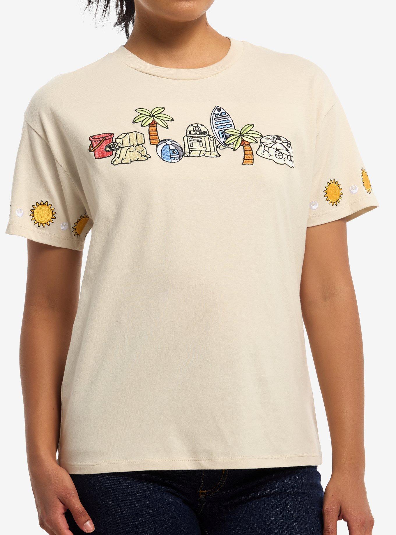 Her Universe Star Wars Embroidered Beach Characters T-Shirt Her Universe Exclusive, , hi-res