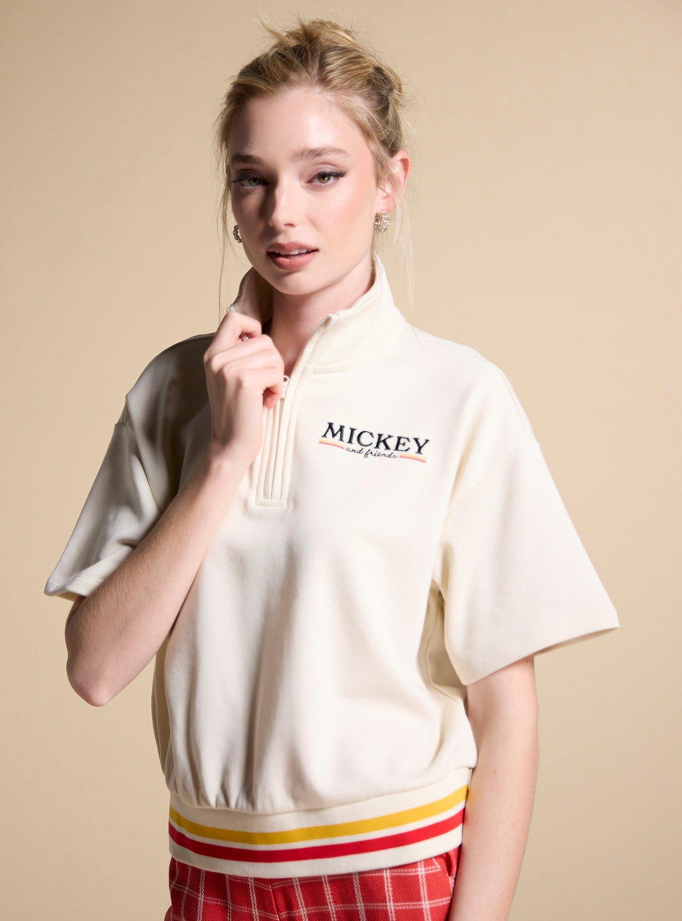 Her Universe Disney Mickey & Friends Short Sleeve Quarter-Zip Crewneck Her Universe Exclusive