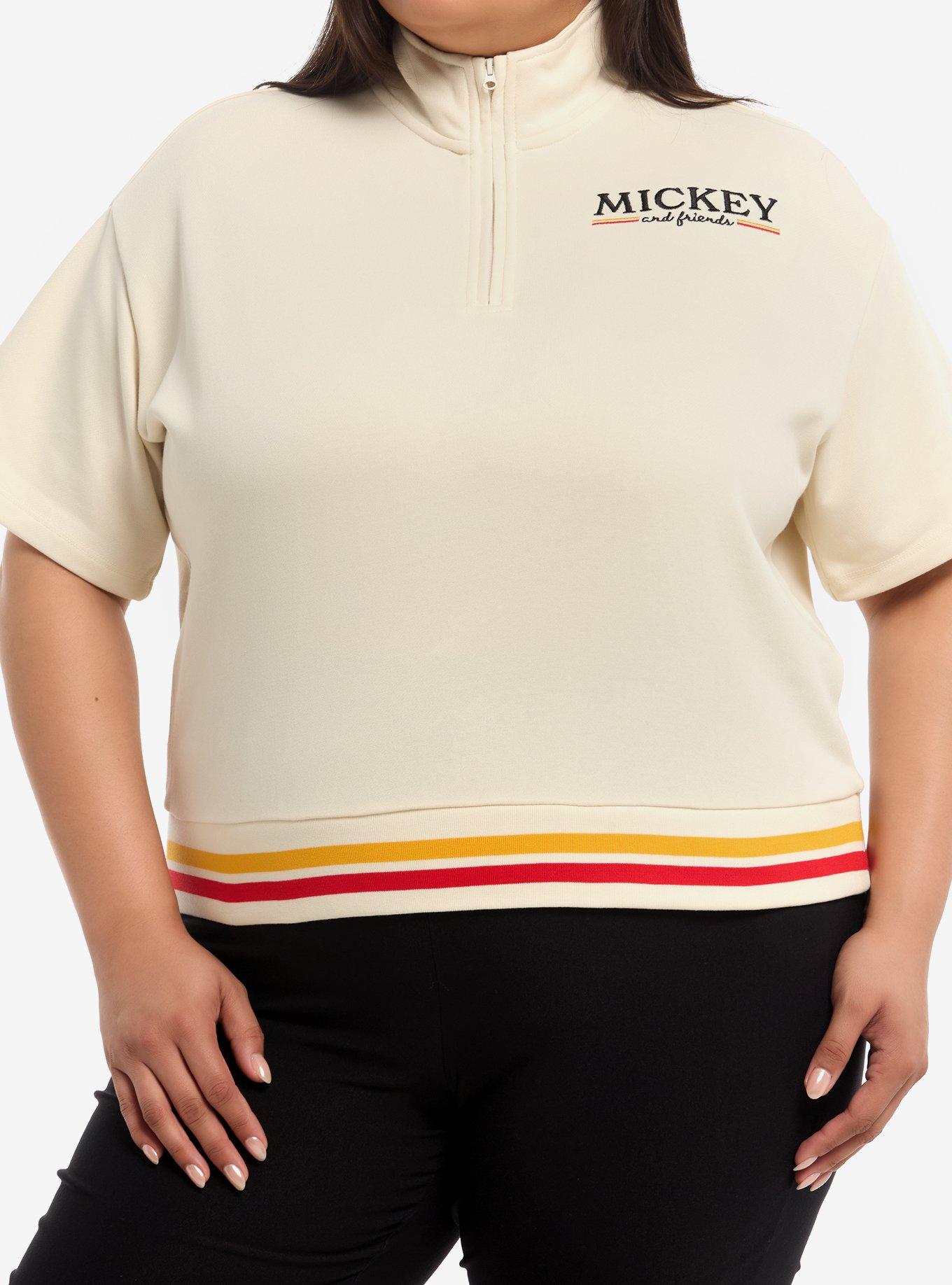 Her Universe Disney Mickey & Friends Short Sleeve Plus Size Quarter-Zip Crewneck Her Universe Exclusive, , hi-res