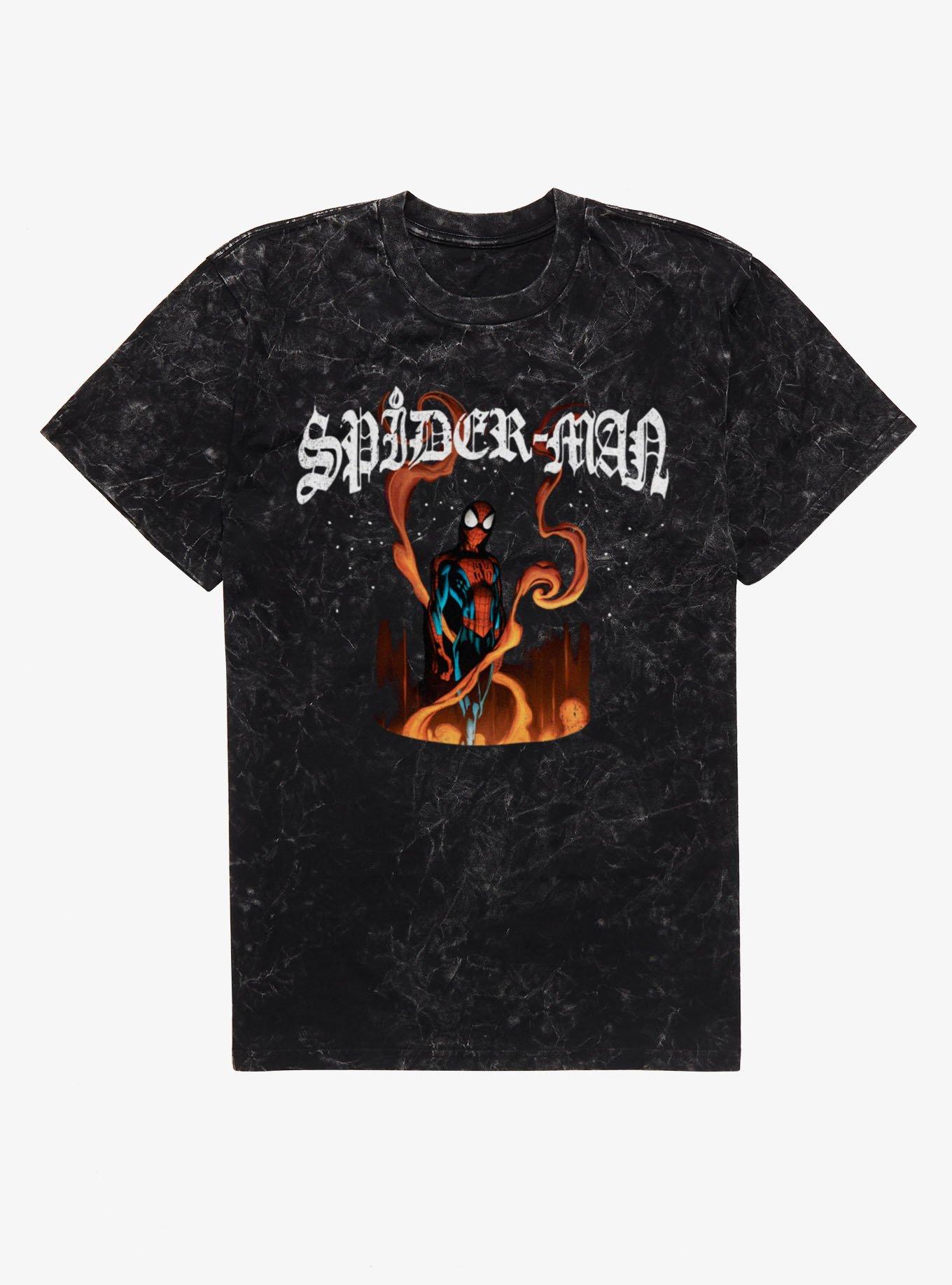 Marvel Spider-Man Fire Mineral Wash T-Shirt BoxLunch Exclusive, , hi-res