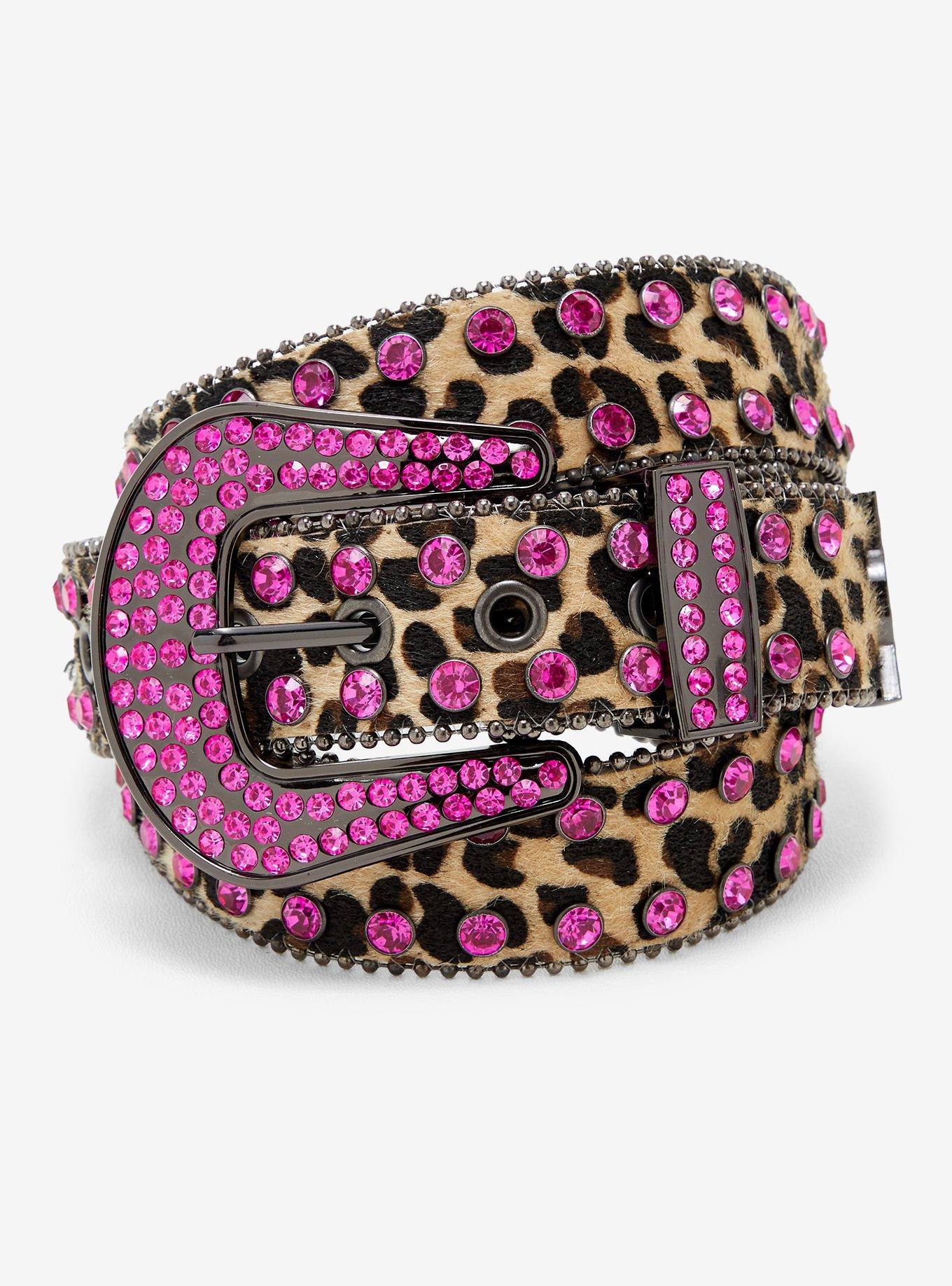 Leopard & Pink Bling Belt, , hi-res