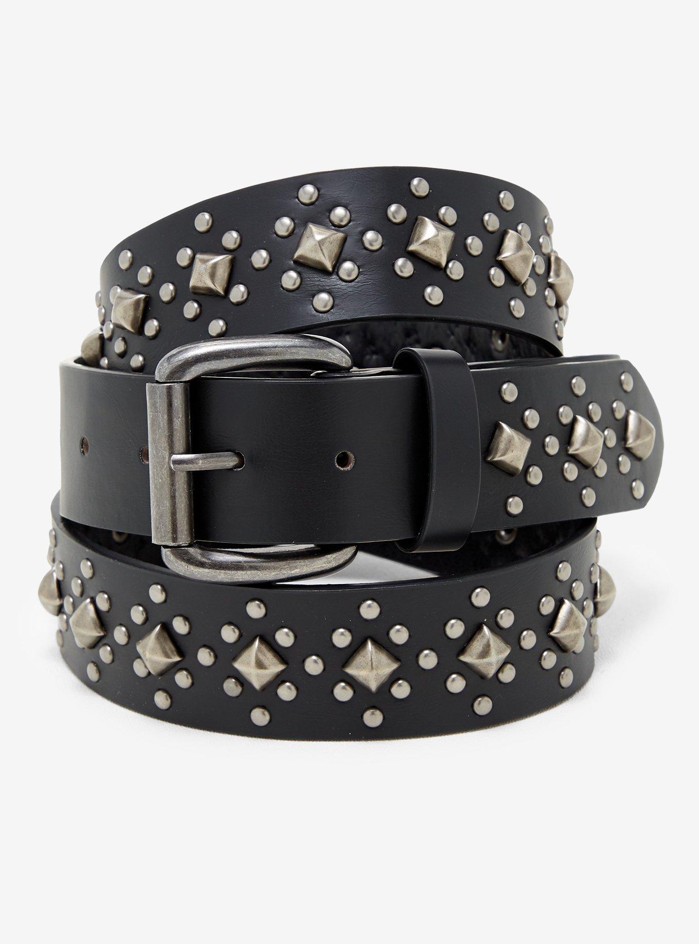 Black Pyramid Stud Belt, , hi-res