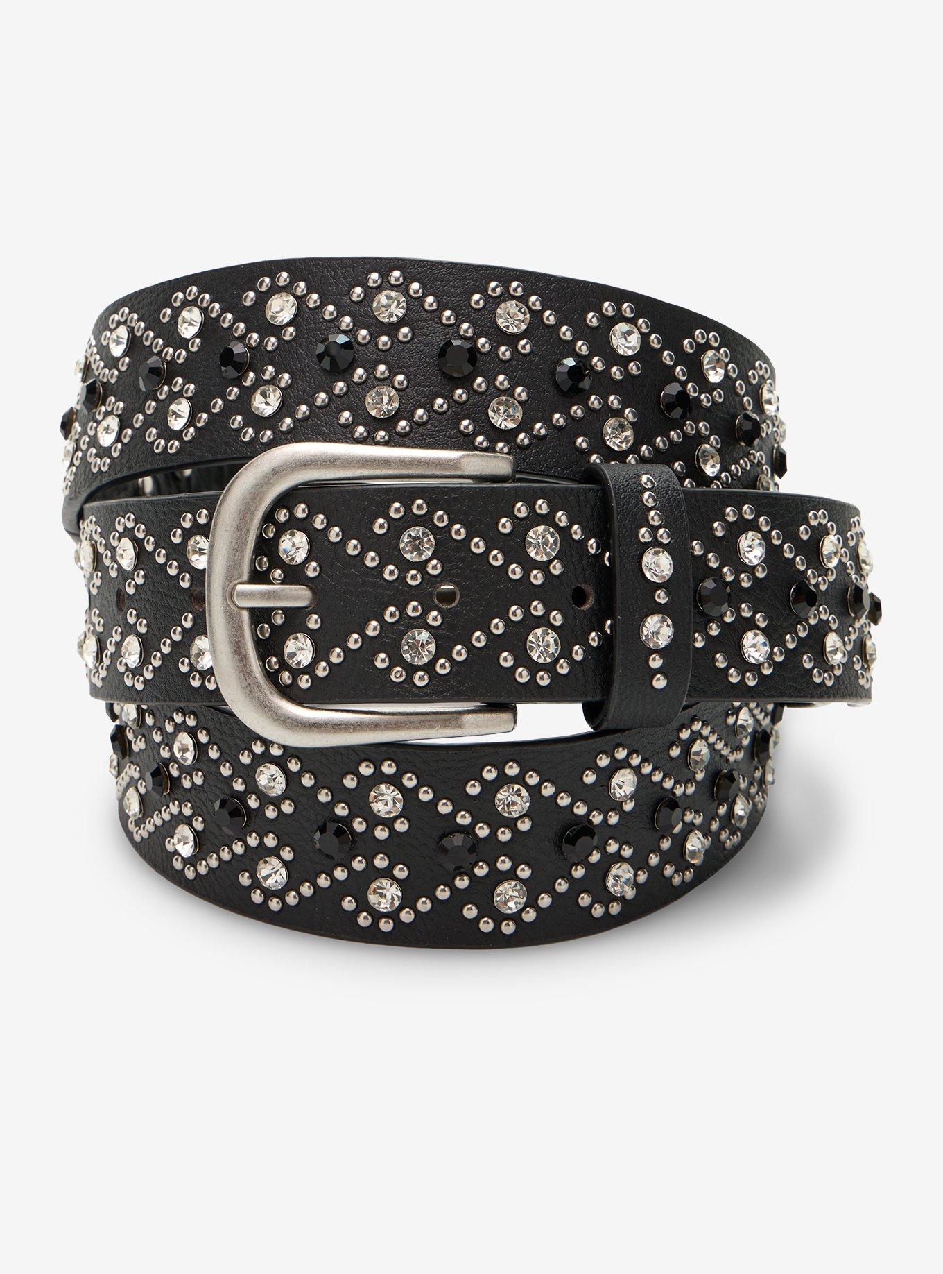 Black Western Stud Belt, , hi-res