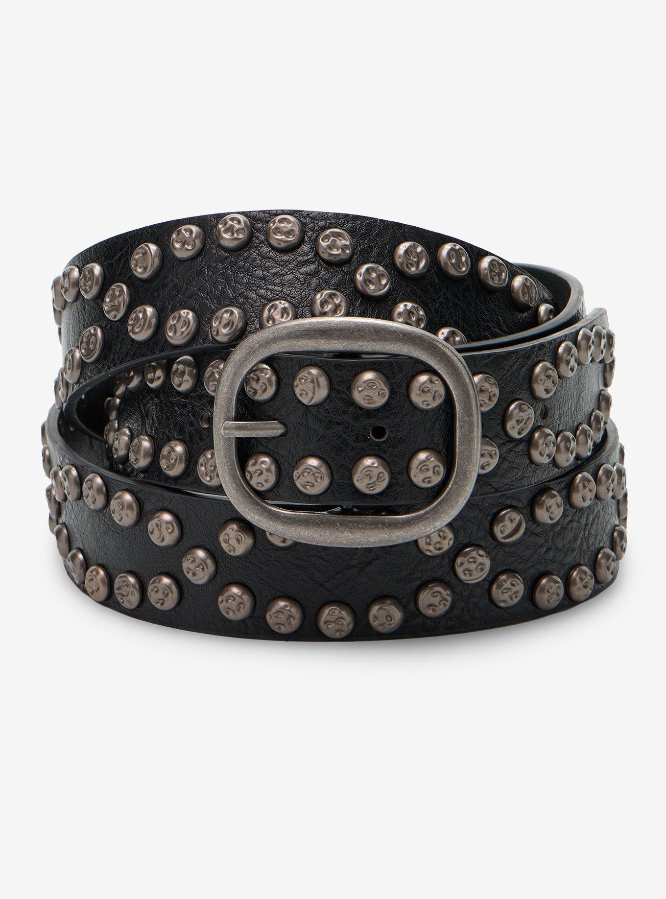 小物 trendtvision studs belt black Black Hammered Stud Belt | Hot Topic
