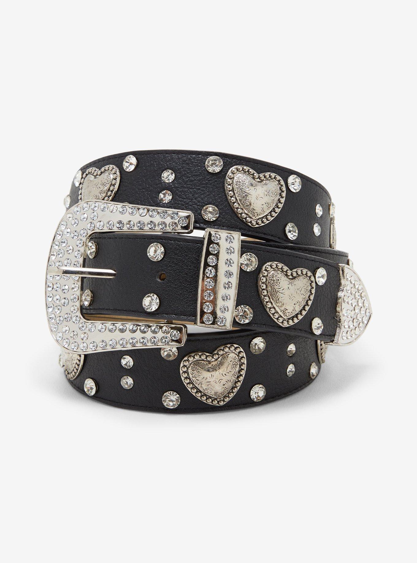 小物 theredthread S heart belt Black & Silver Heart Stud Belt | Hot Topic