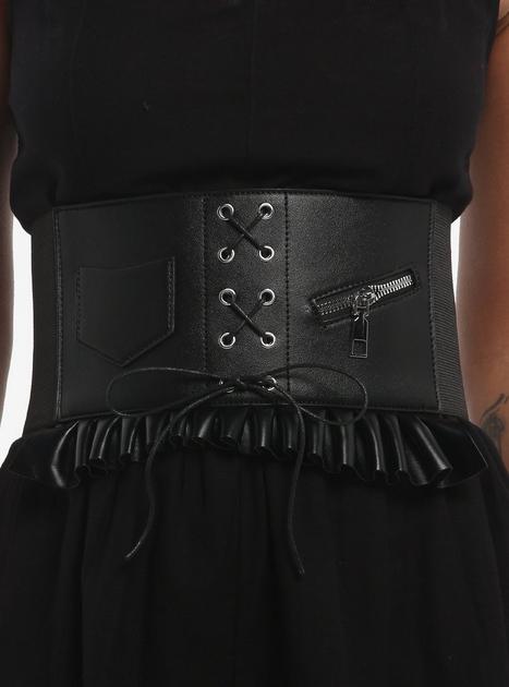 Ruffle Lace-Up Corset Belt | Hot Topic