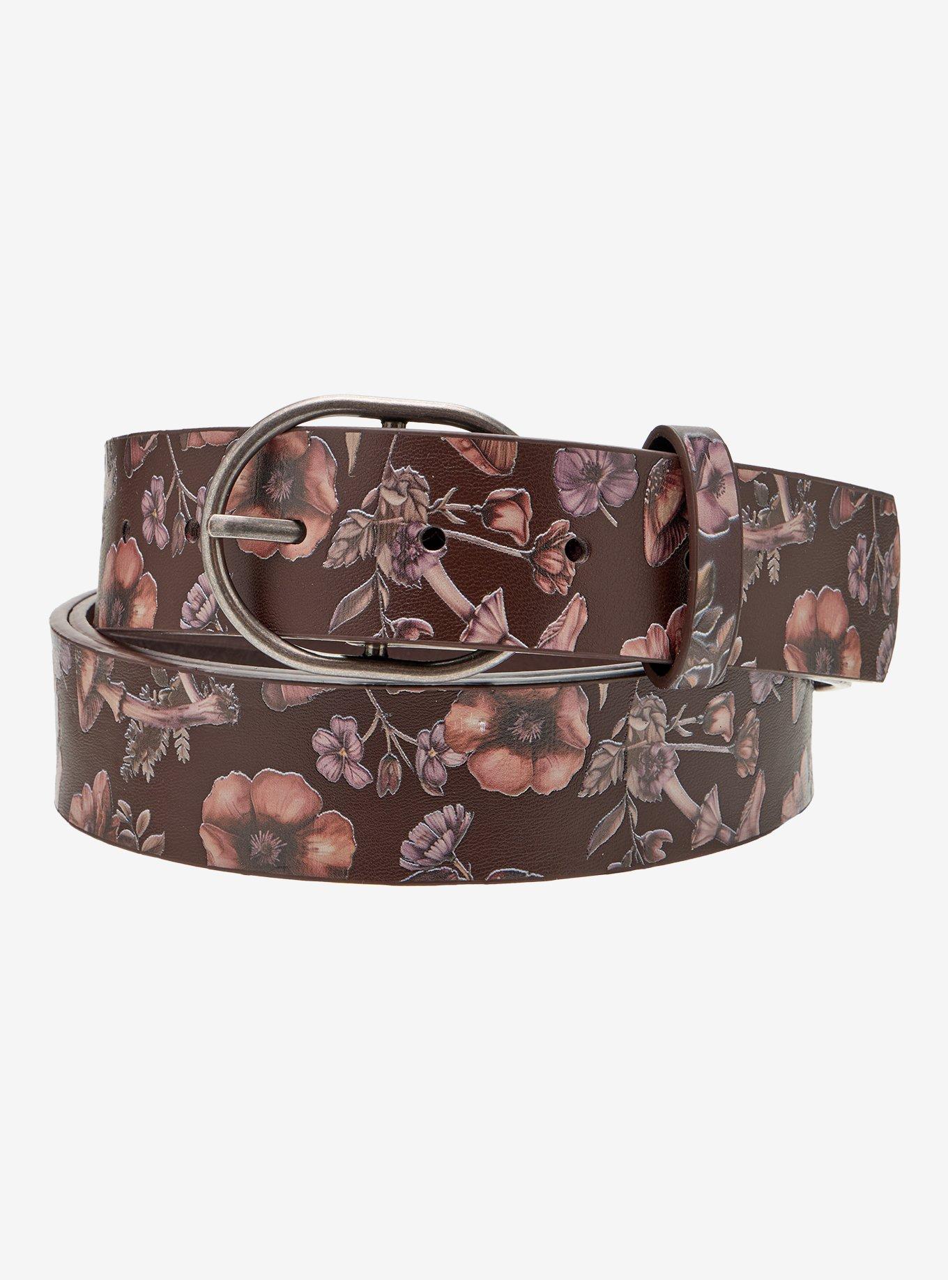 Brown Floral Belt, , hi-res
