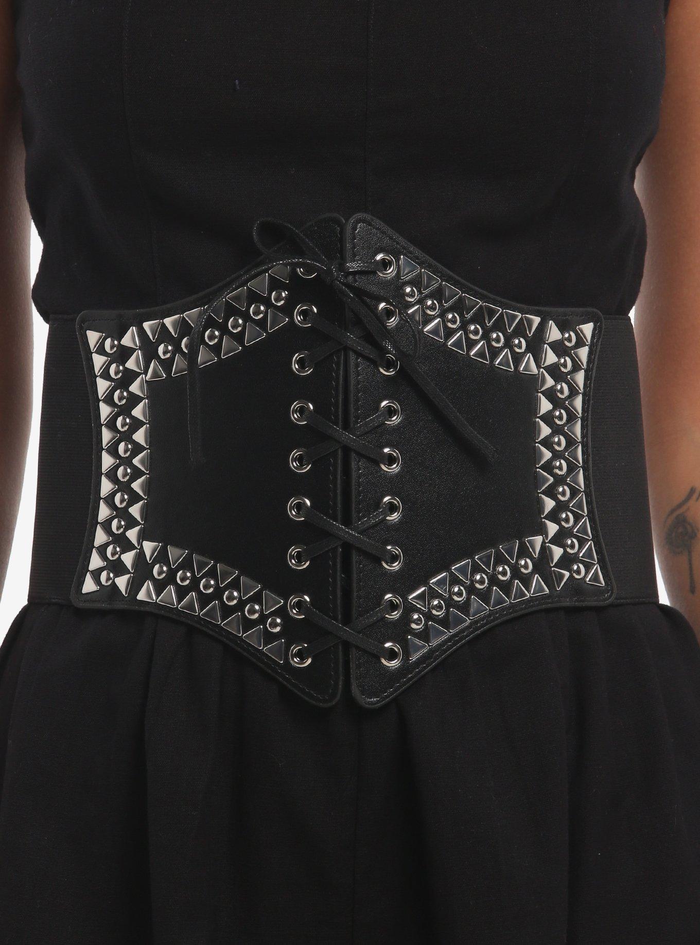 Triangle Stud Lace-Up Corset, , hi-res