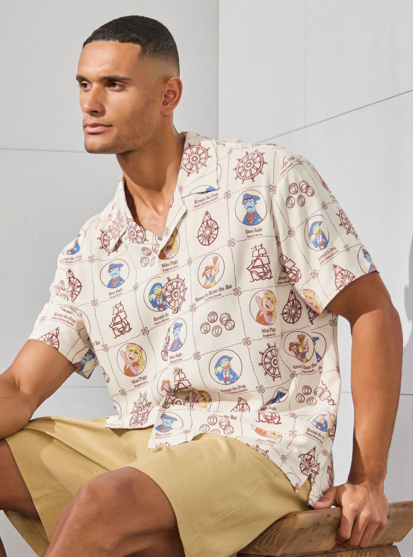 The Muppets Treasure Island Characters & Icons Grid Woven Button-Up, , hi-res